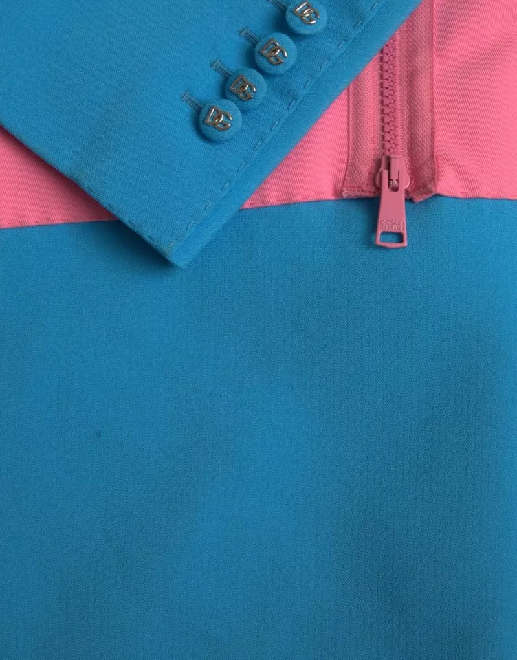 Dolce & Gabbana Multicolor Patchwork Mantel Jacke mit Revers