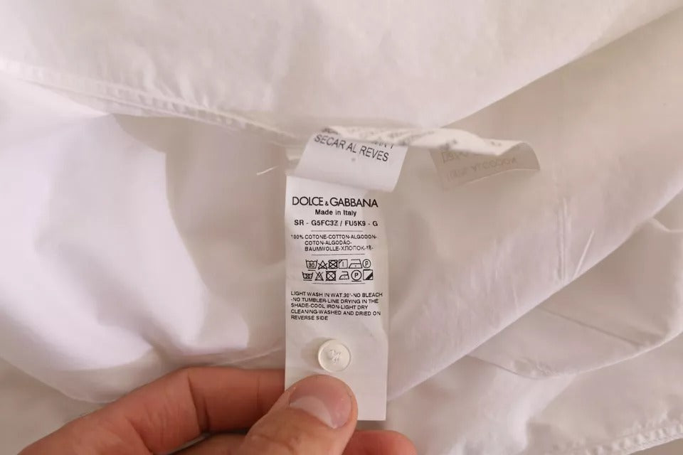 Dolce &amp; Gabbana Beyaz ALTIN ​​Resmi Pamuk Smokin Gömlek