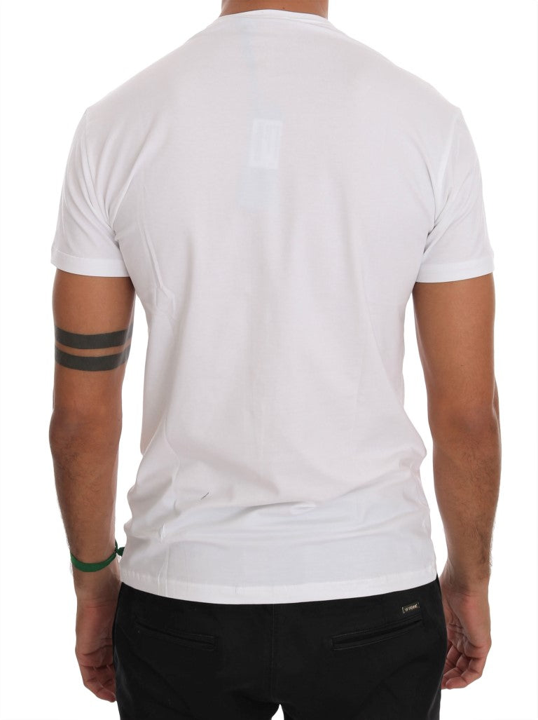 Daniele Alessandrini White cotton round-neck T-shirt
