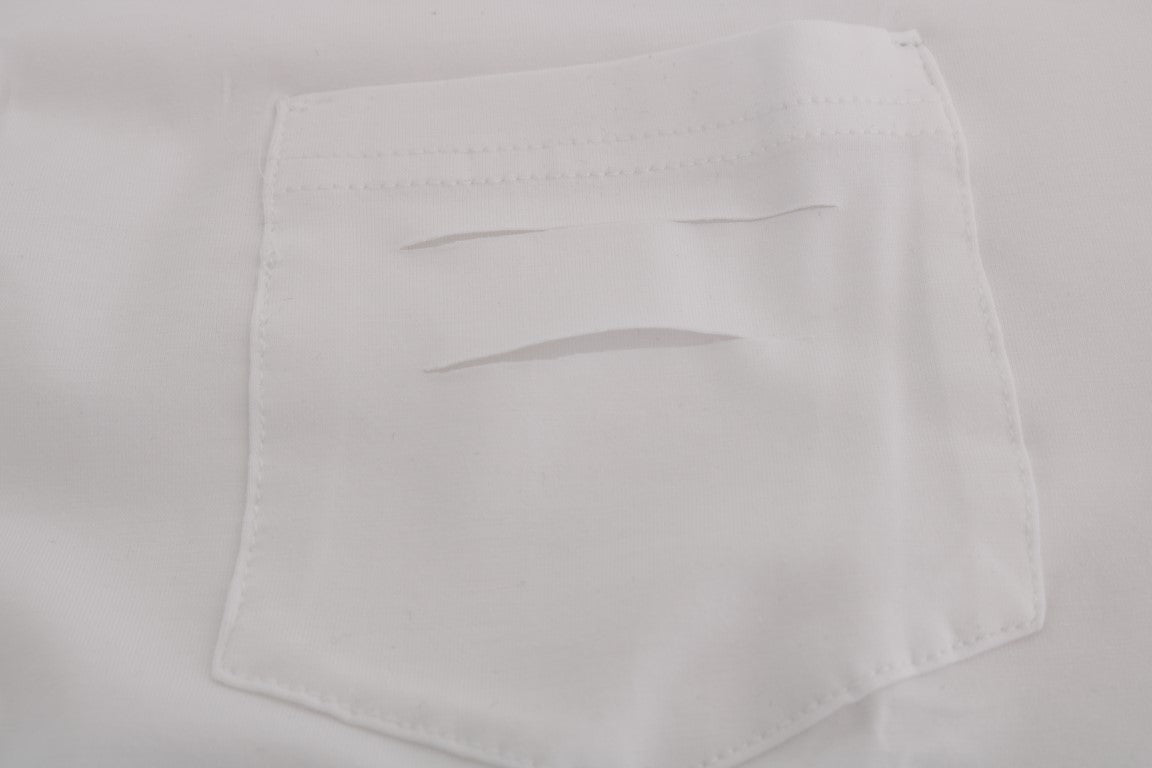 Daniele Alessandrini White cotton round-neck T-shirt