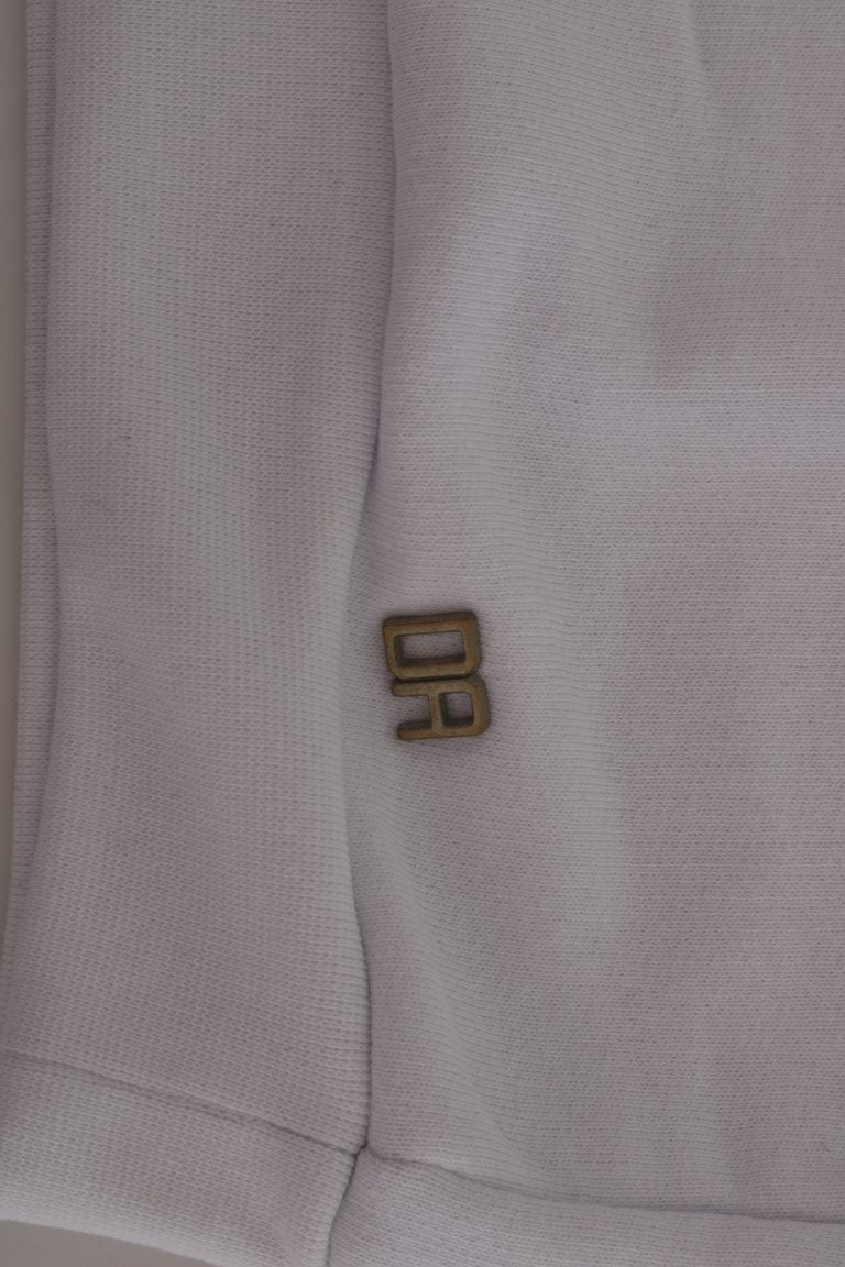 Daniele Alessandrini Weißer Pullover Hodded Baumwollpullover