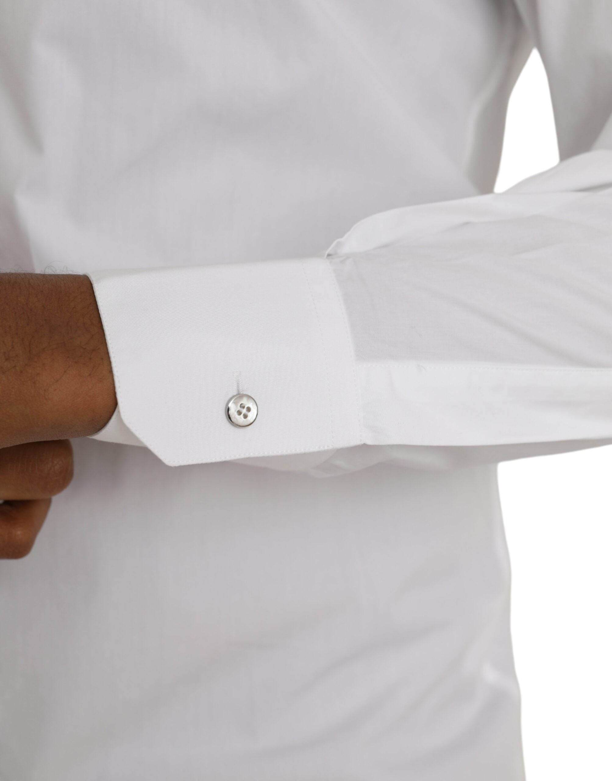 Dolce &amp; Gabbana White long-sleeved cotton dress MARTINI shirt