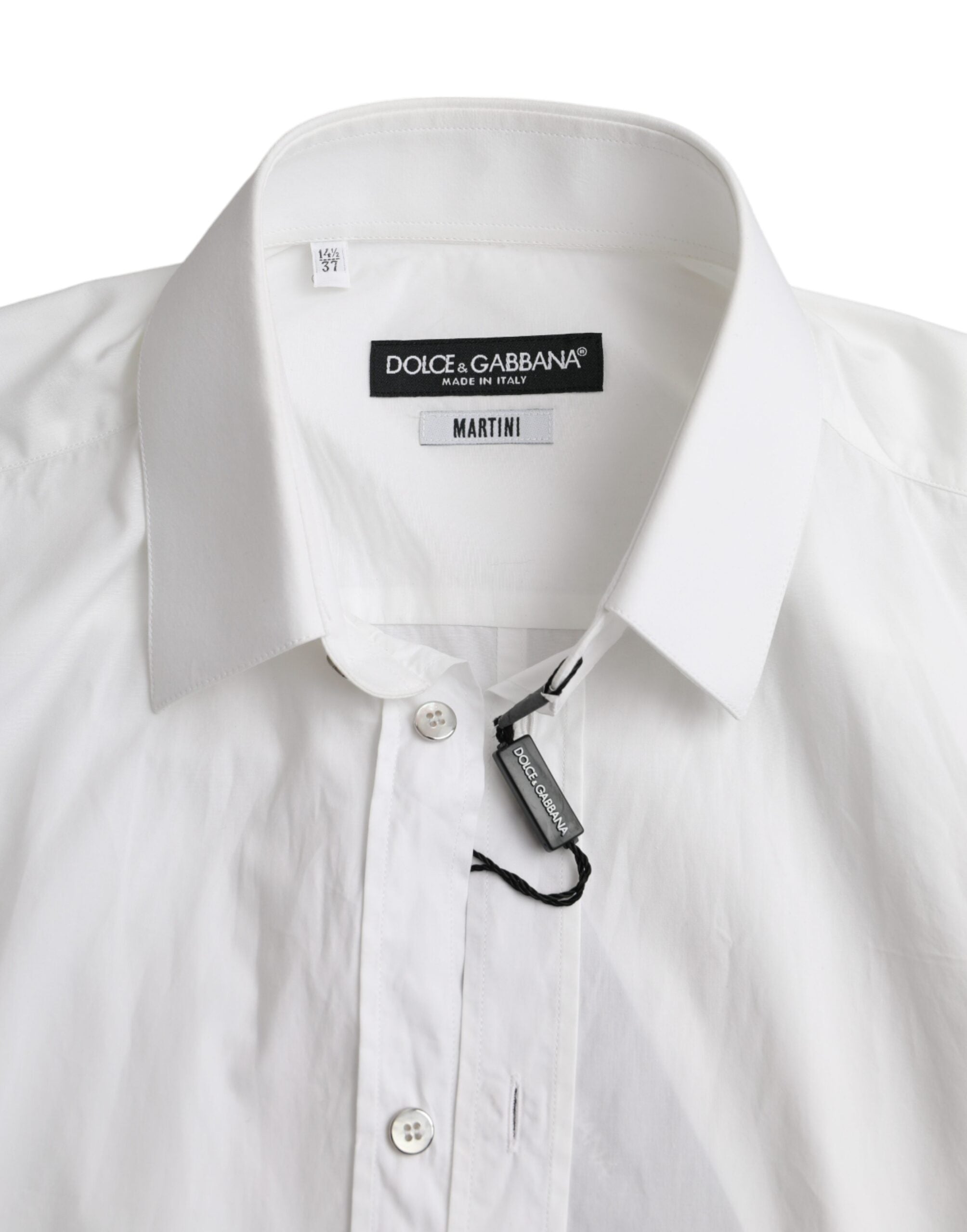 Dolce &amp; Gabbana White long-sleeved cotton dress MARTINI shirt