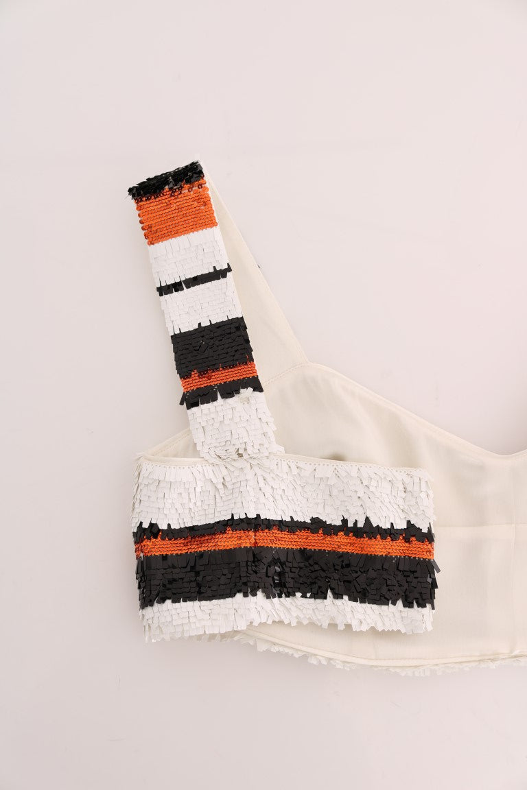 Dolce &amp; Gabbana Multicolor Sequin Stretch Bustier Top