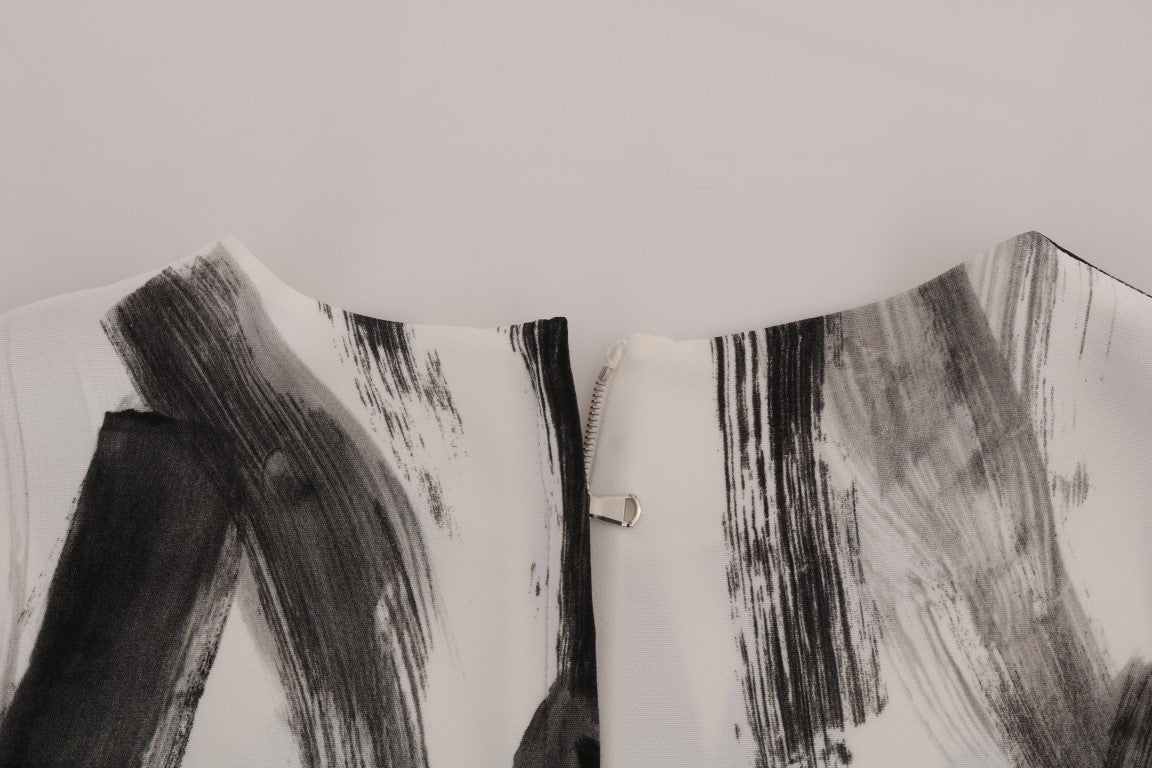 Dolce &amp; Gabbana white and black striped printed blouse top