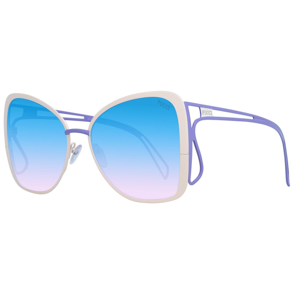 Emilio Pucci Cremefarbene Metall-Sonnenbrille