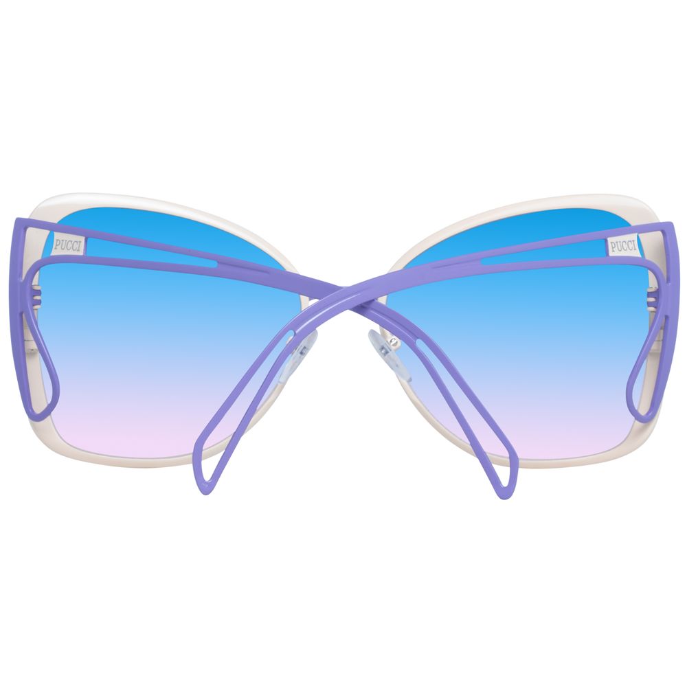 Emilio Pucci Cremefarbene Metall-Sonnenbrille