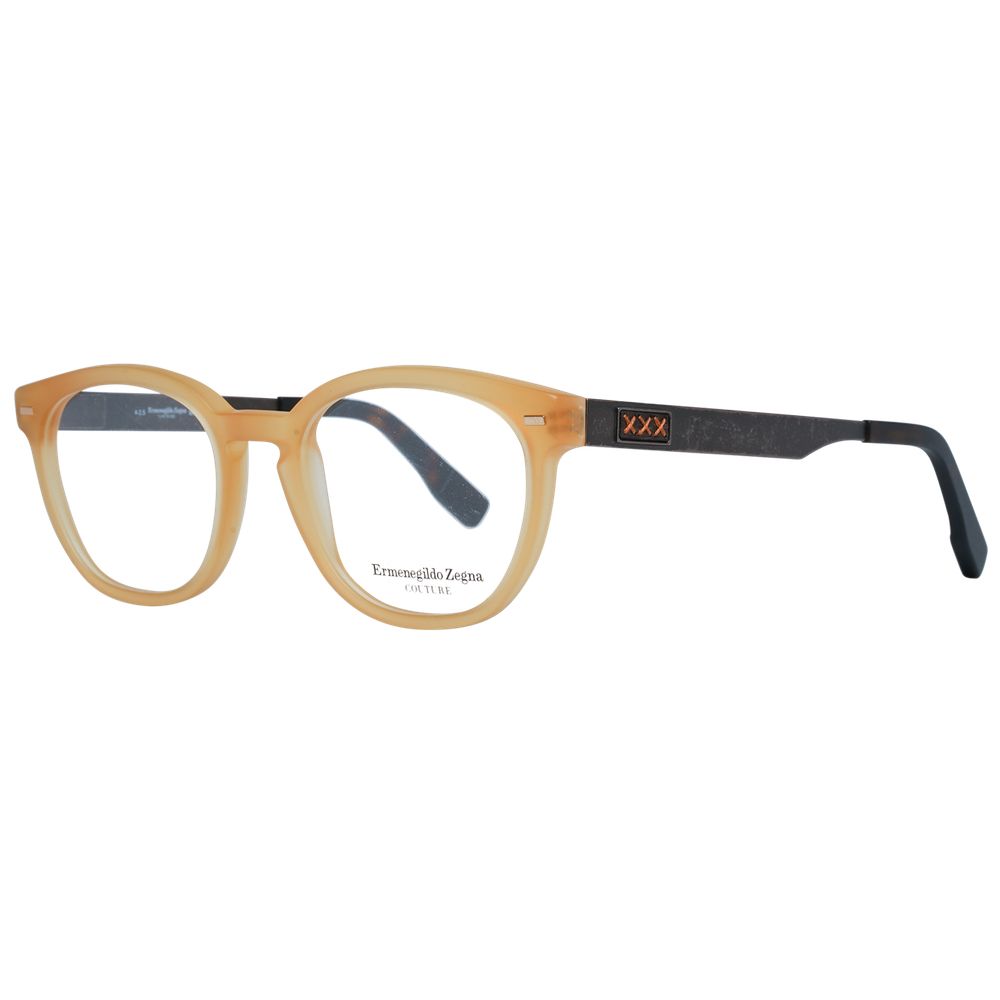 Ermenegildo Zegna Honey-colored metal and plastic eyeglasses (frames)