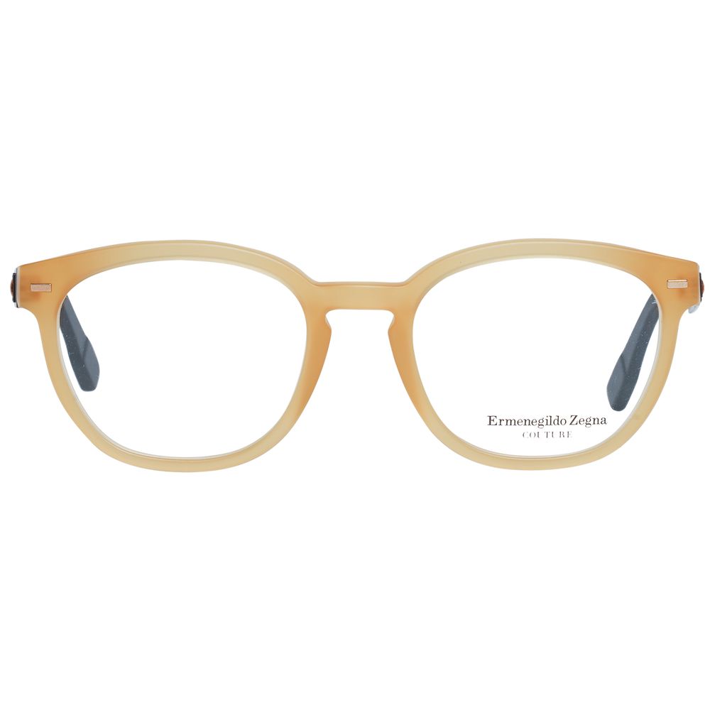 Ermenegildo Zegna Honey-colored metal and plastic eyeglasses (frames)