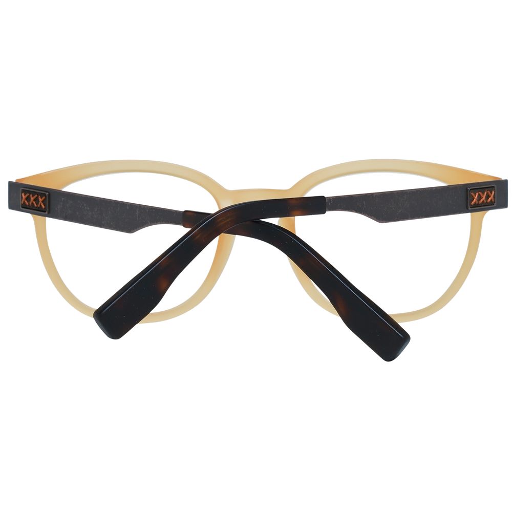 Ermenegildo Zegna Honey-colored metal and plastic eyeglasses (frames)