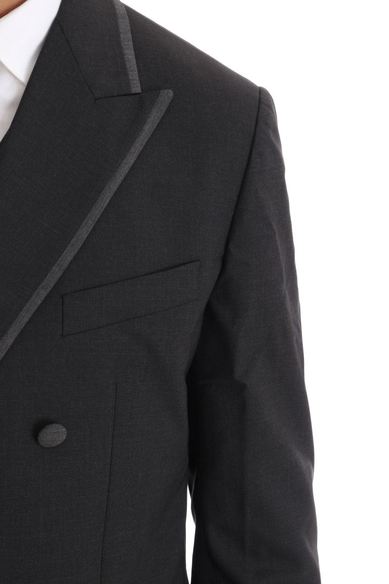 Dolce &amp; Gabbana grey wool stretch 3-piece two-button suit