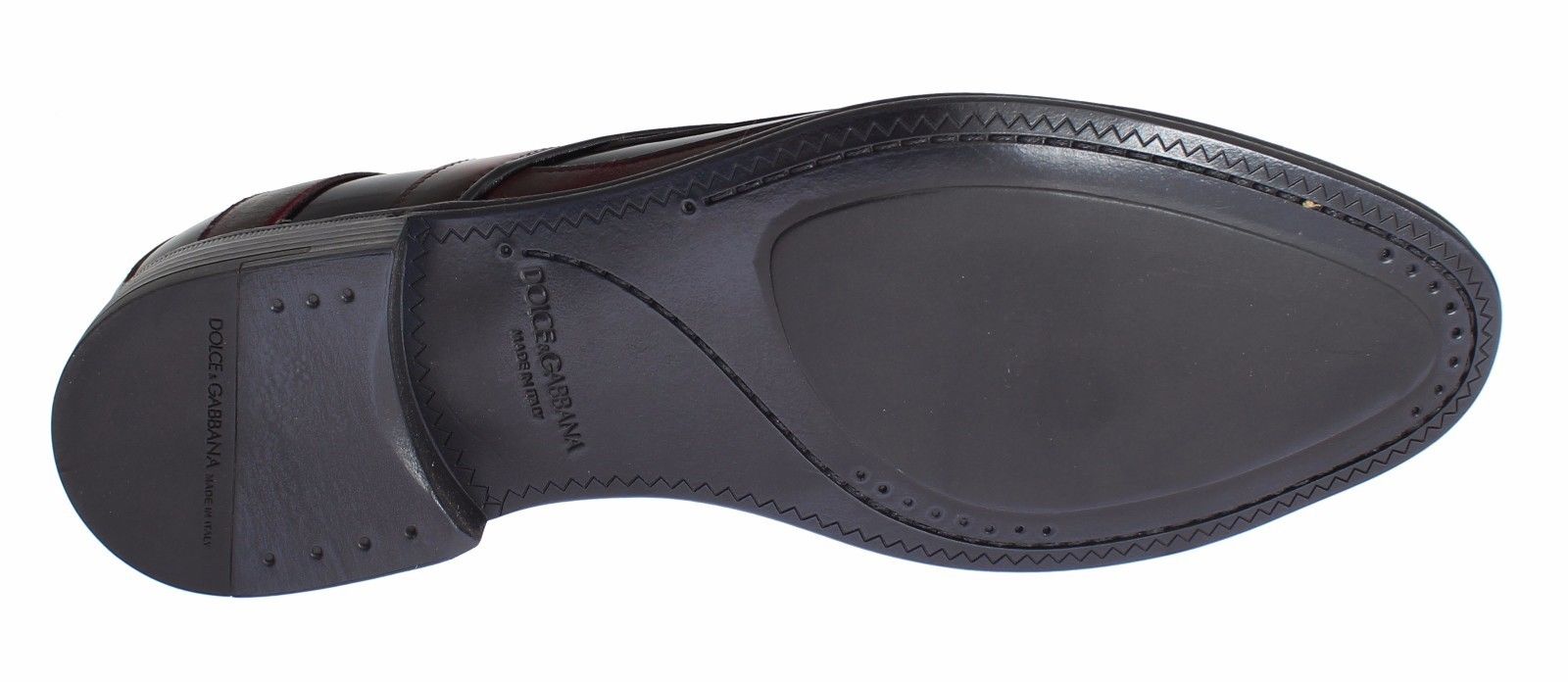 Dolce & Gabbana Schwarz Bordeaux Leder Kleid Formelle Schuhe