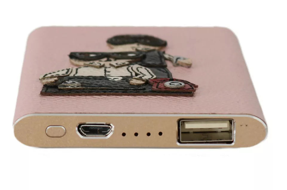 Dolce & Gabbana Ladegerät USB Rosa Leder #DGFAMILY Power Bank