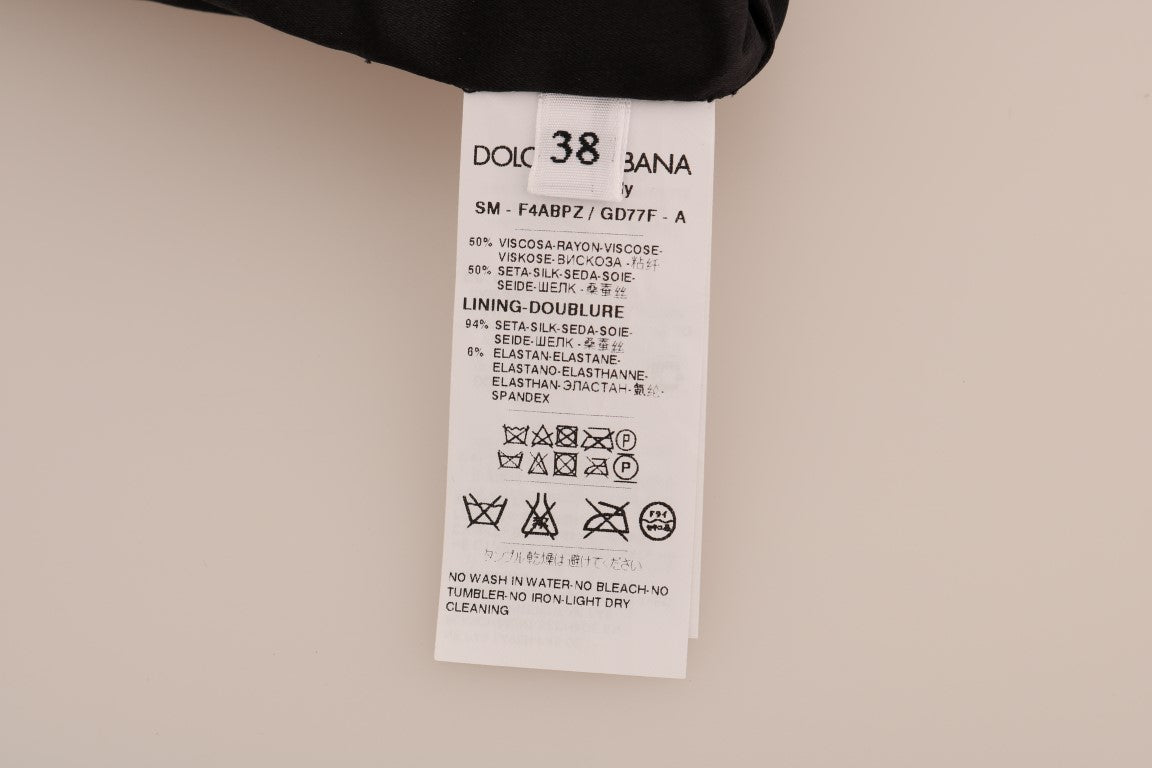 Dolce & Gabbana Brauner A-Linien-Rock aus Seide mit Leopardenmuster