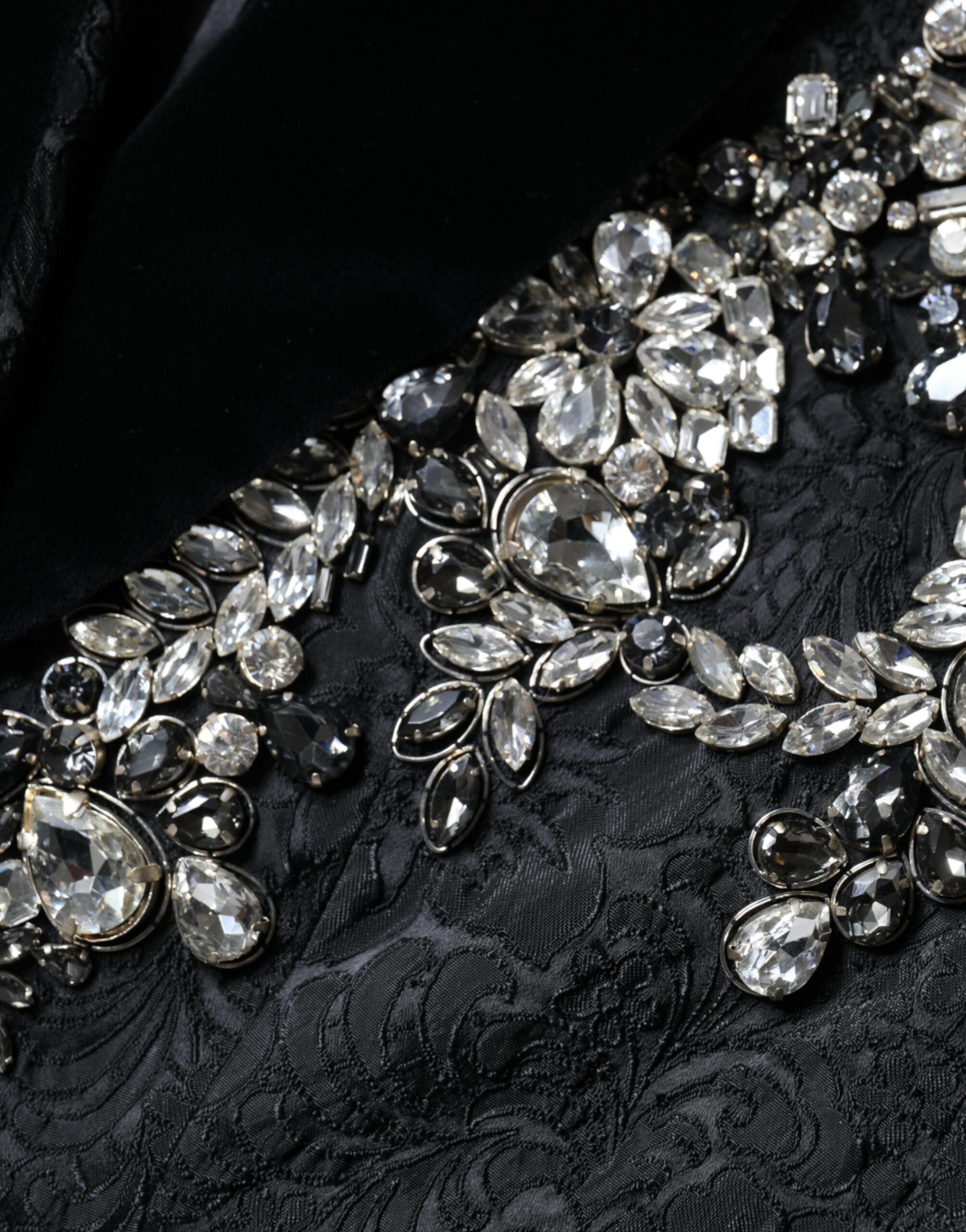 Dolce &amp; Gabbana Siyah Jakarlı Kristal Çiçekli Ceket Blazer