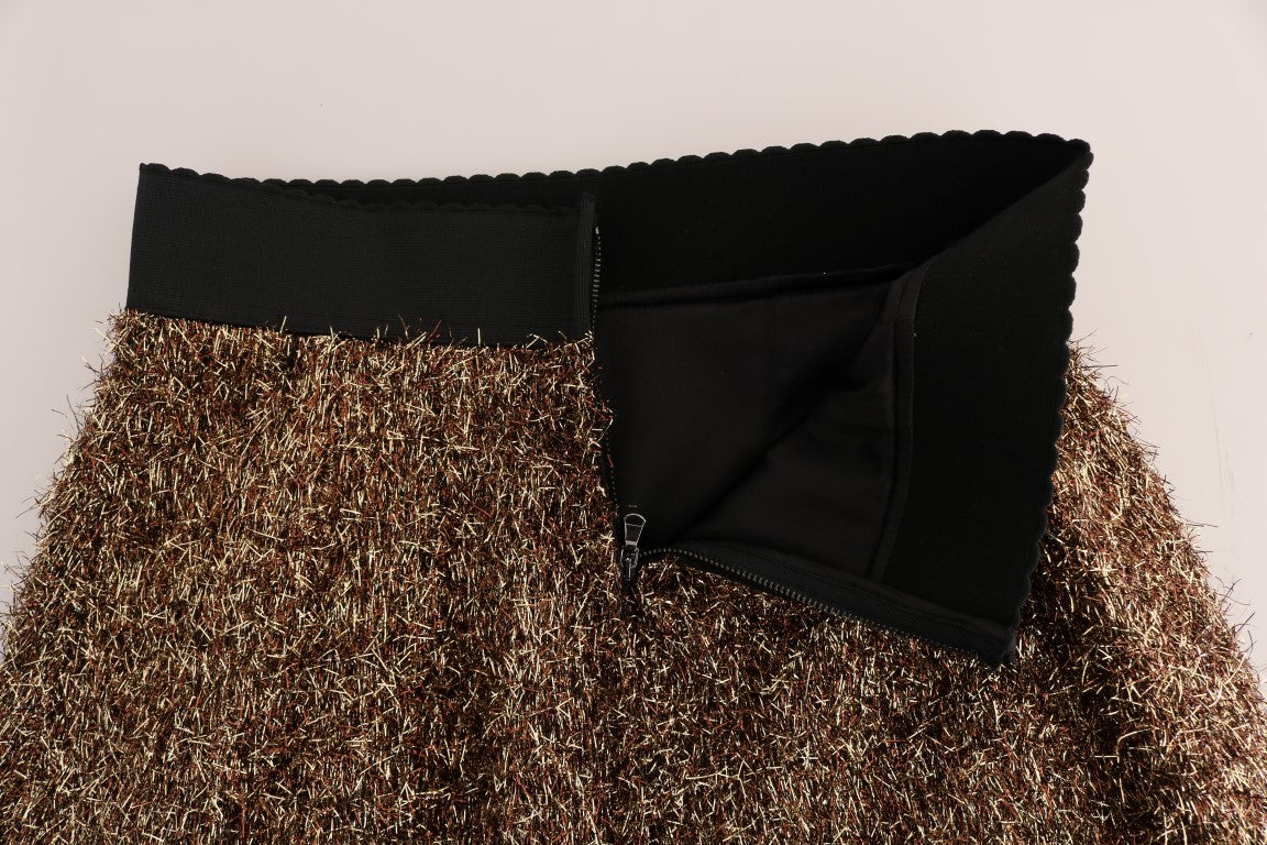 Dolce & Gabbana Gold Schwarz Kurzer Minirock