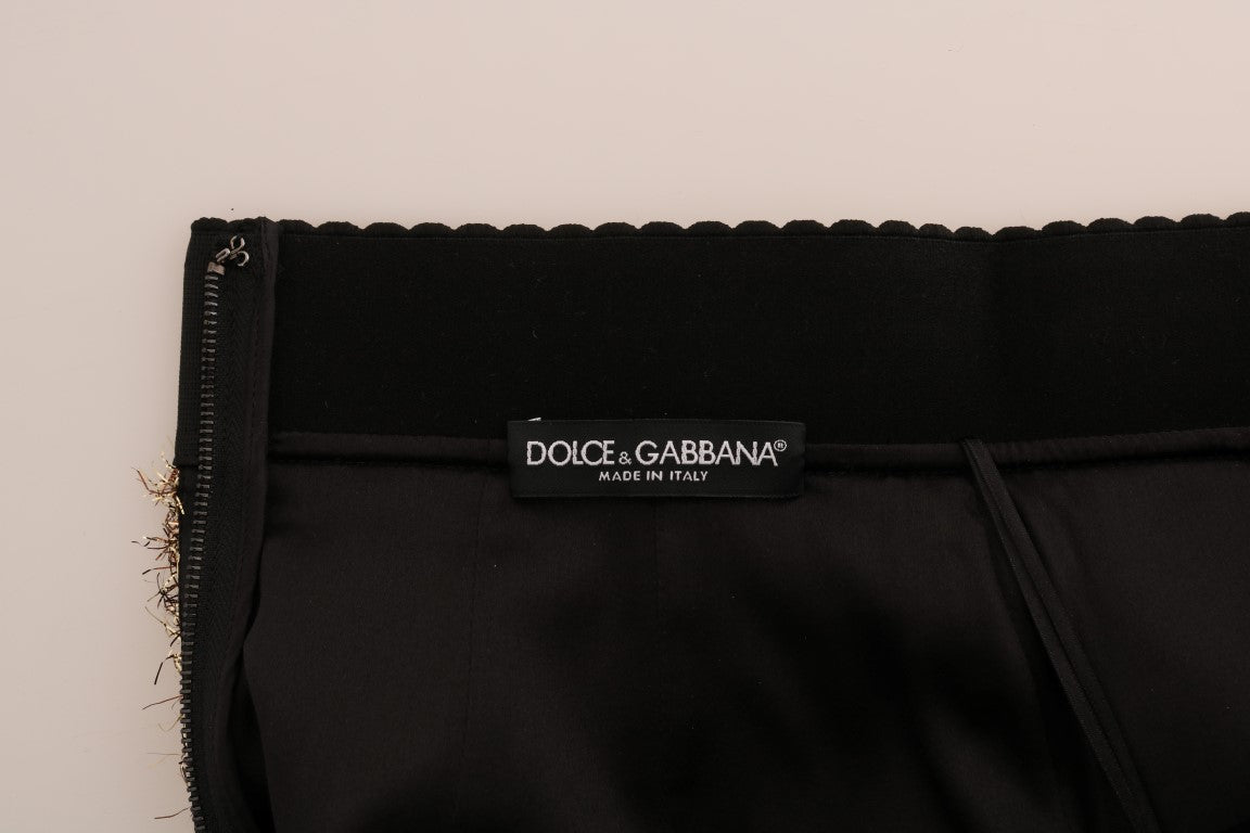 Dolce & Gabbana Gold Schwarz Kurzer Minirock