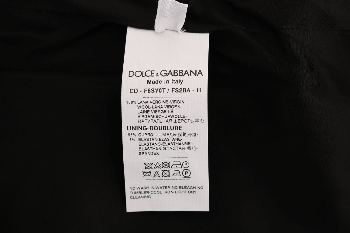 Dolce &amp; Gabbana gri puantiyeli yün kılıf elbise