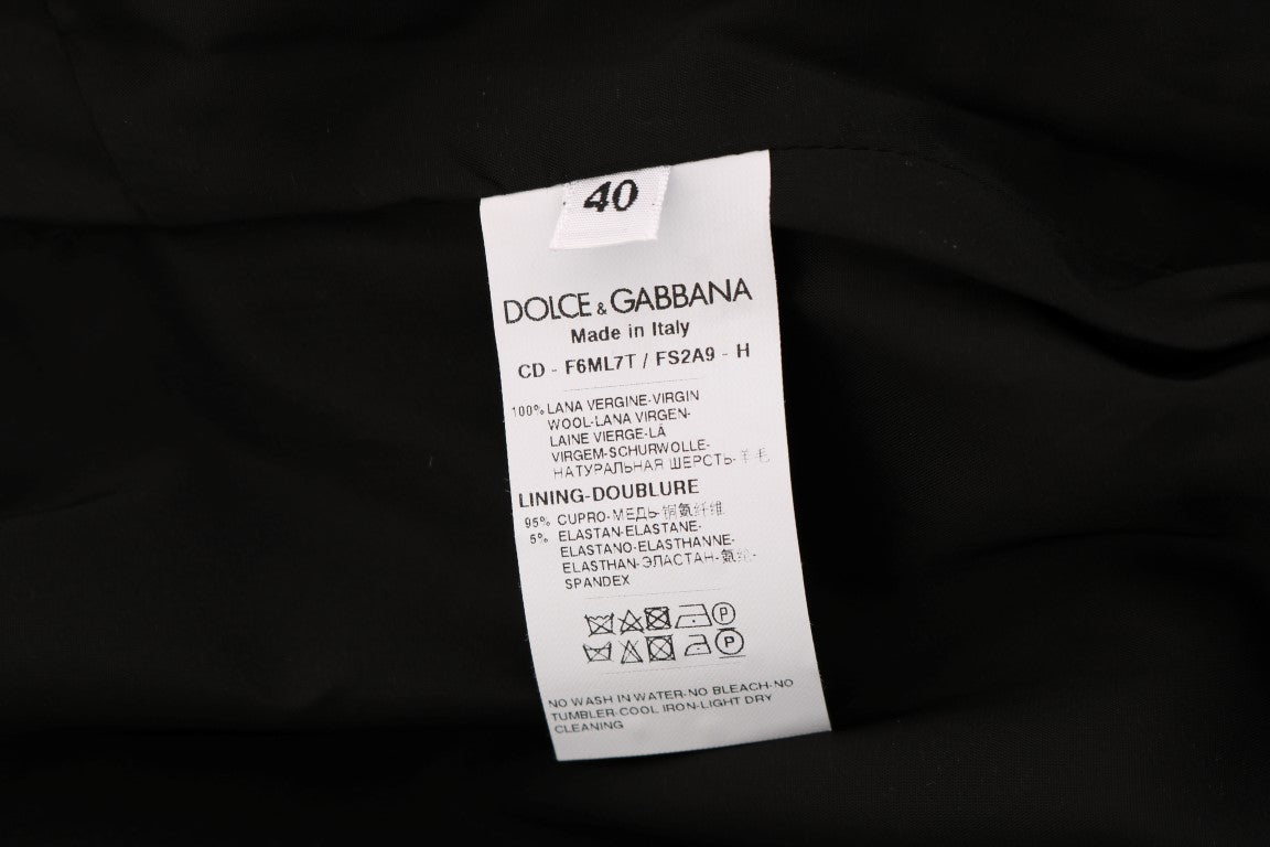 Dolce &amp; Gabbana gri puantiyeli yün kılıf elbise