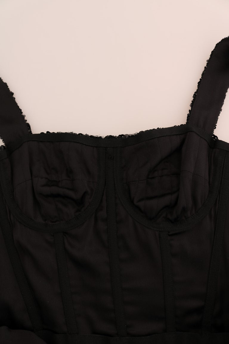 Dolce &amp; Gabbana Siyah ve Kırmızı Payetli Kılıf Elbise