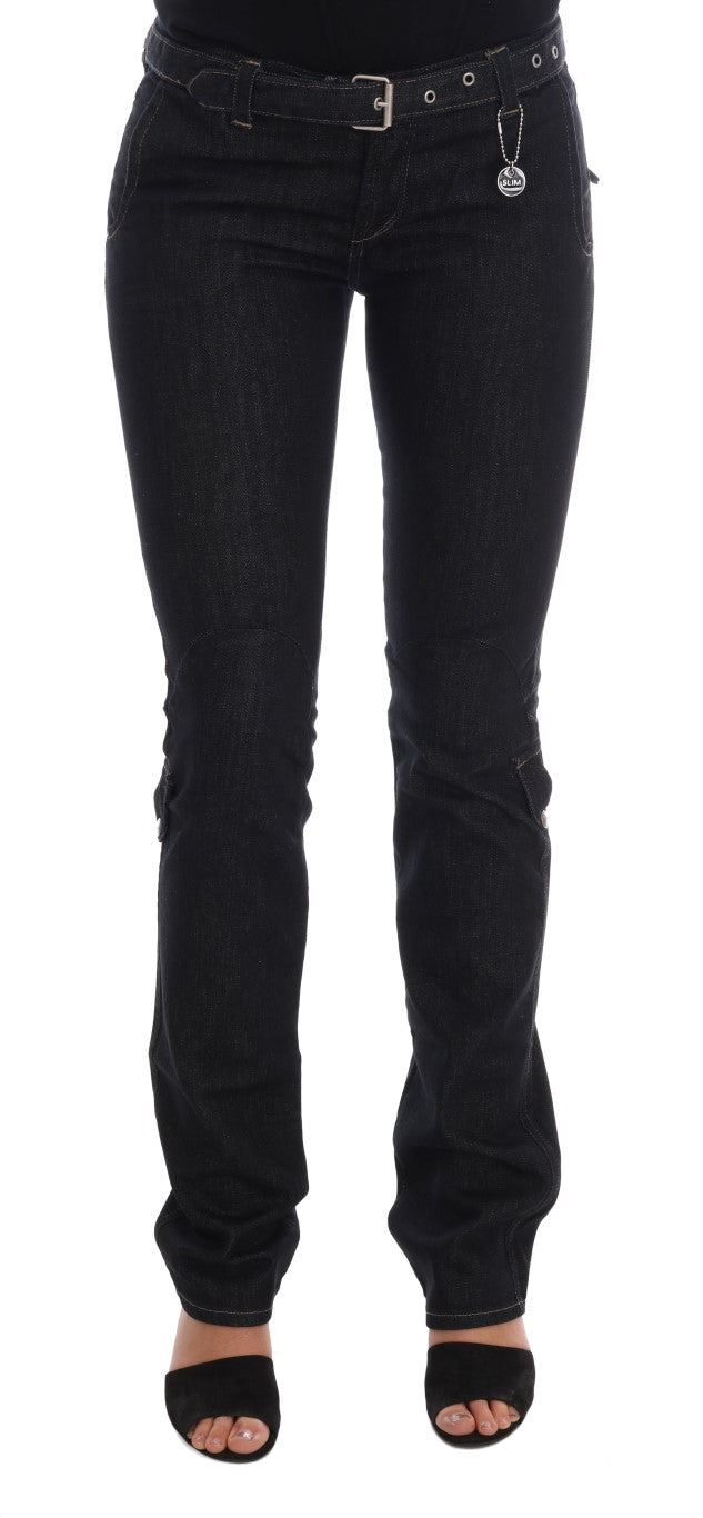 Costume National Blaue Cotton Stretch Slim Fit Jeans