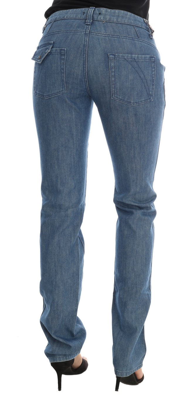 Costume National Blaue Waschung Baumwolle Slim Denim Jeans