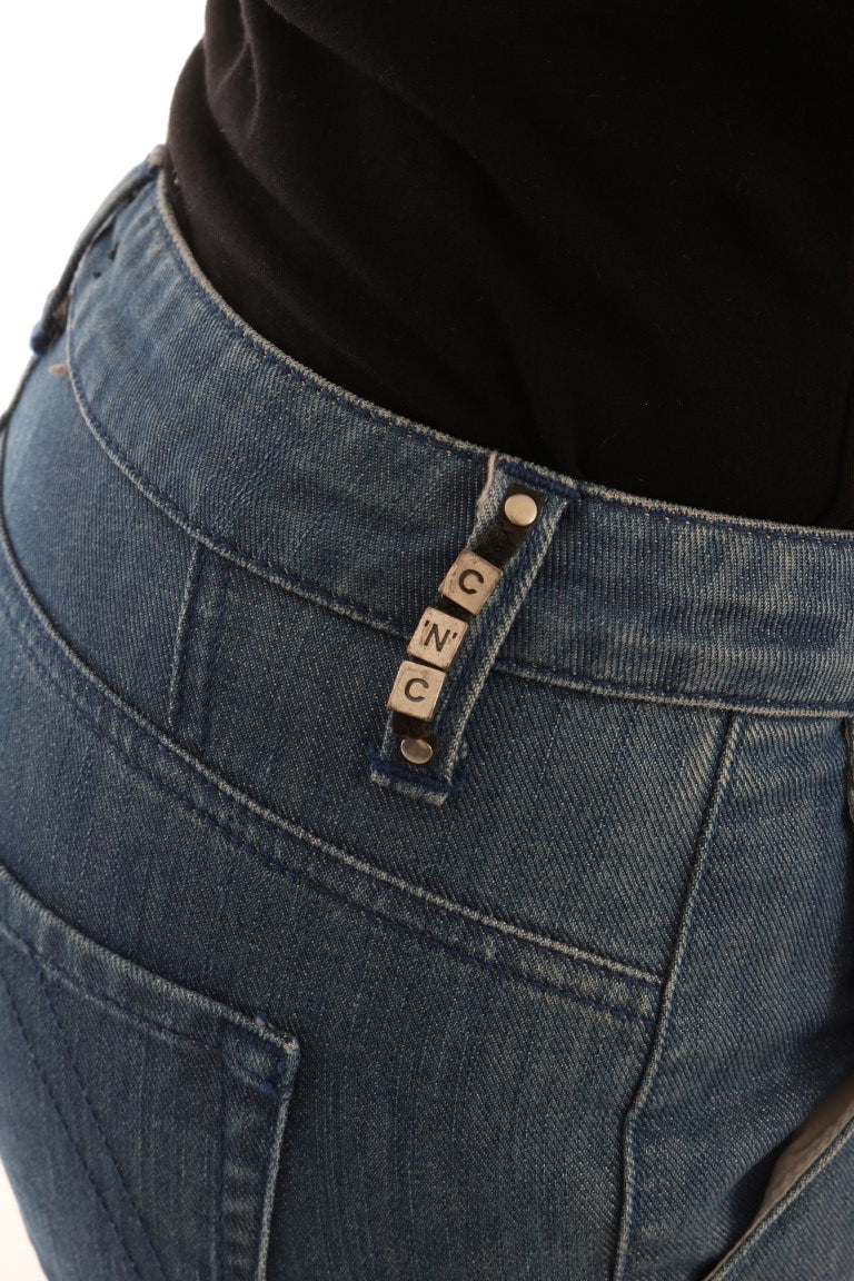 Costume National Blaue Waschung Baumwolle Slim Denim Jeans