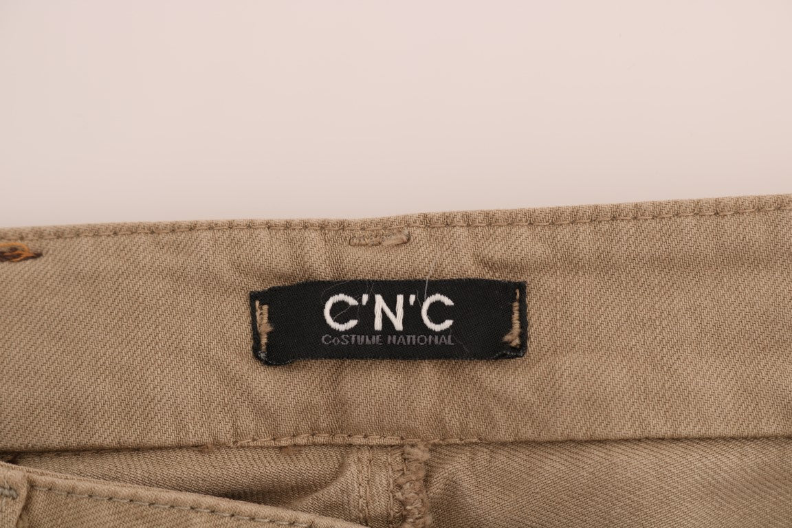 Costume National Beige Baumwolle Stretch Slim Fit Jeans