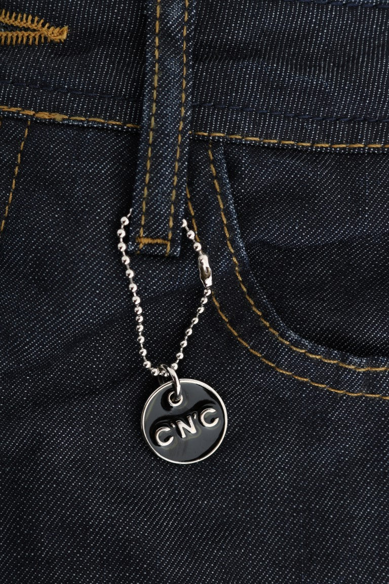 Costume National Dunkelblaue Baumwolljeans mit klassischer Passform