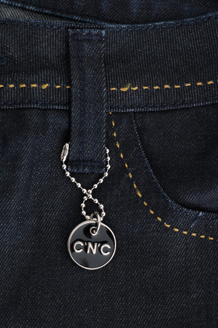 Costume National Blaue Cotton Stretch Slim Fit Jeans