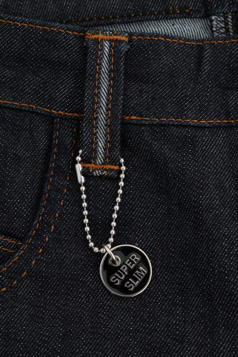 Costume National Blaue Cotton Stretch Slim Fit Jeans