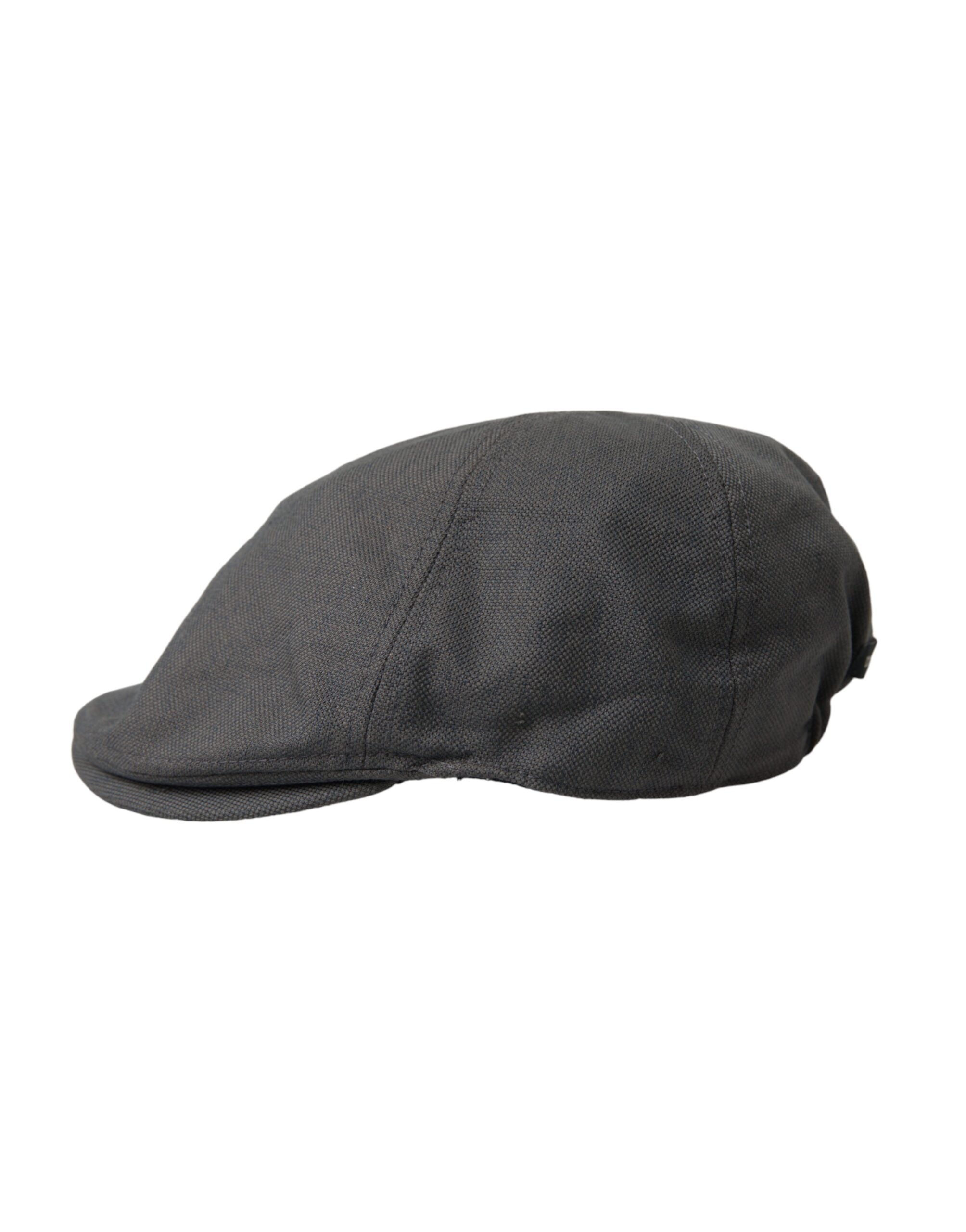 Dolce &amp; Gabbana Dark Grey Nylon Newsboy Hat Men
