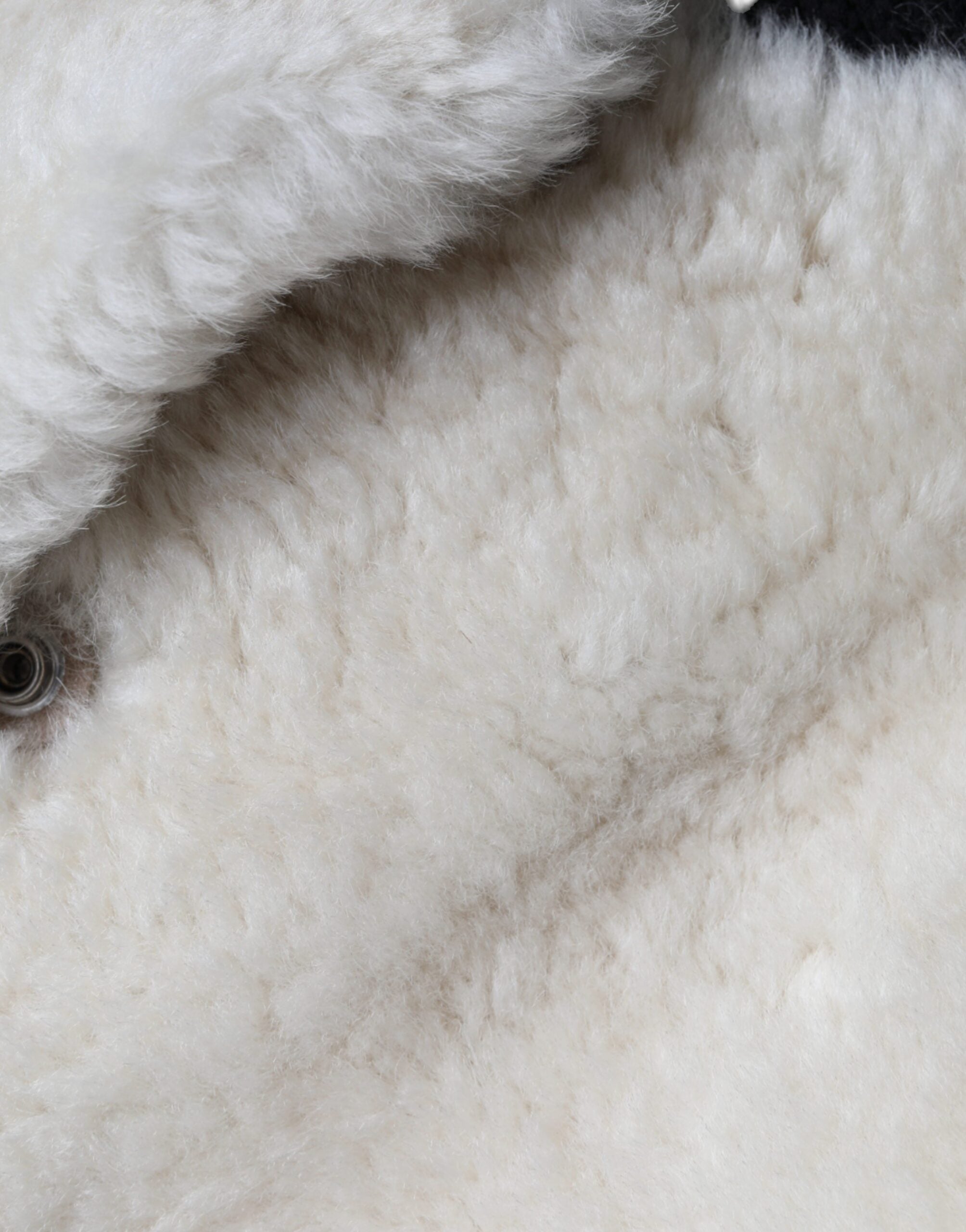 Burberry White WARRENFORD Shearling Deri Yelek Ceket