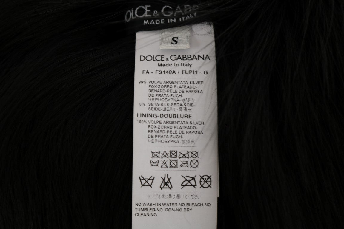 Dolce & Gabbana Schwarzer Silberfuchs-Pelzschal