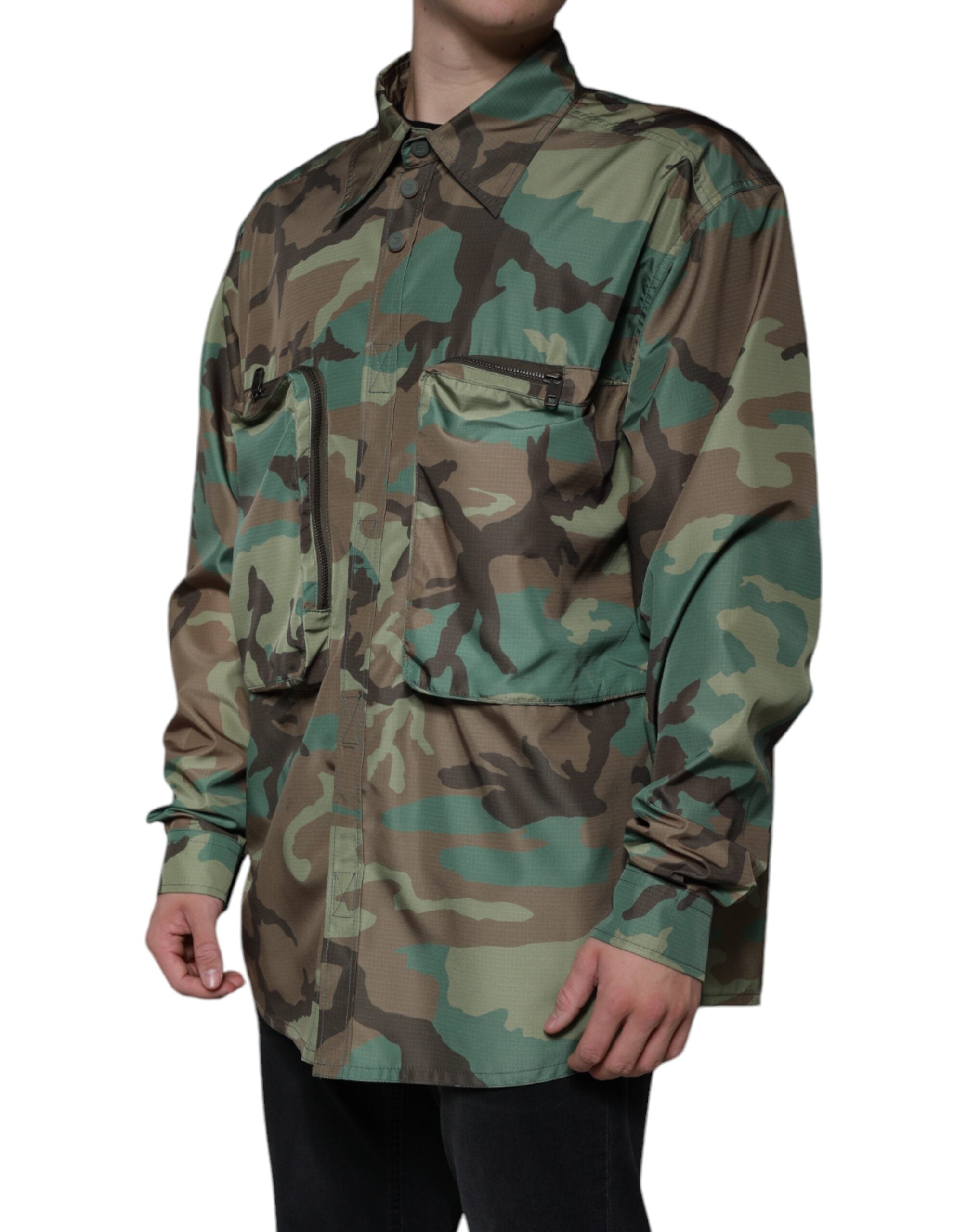 Dolce &amp; Gabbana Multicolor Camouflage Button Down Shirt