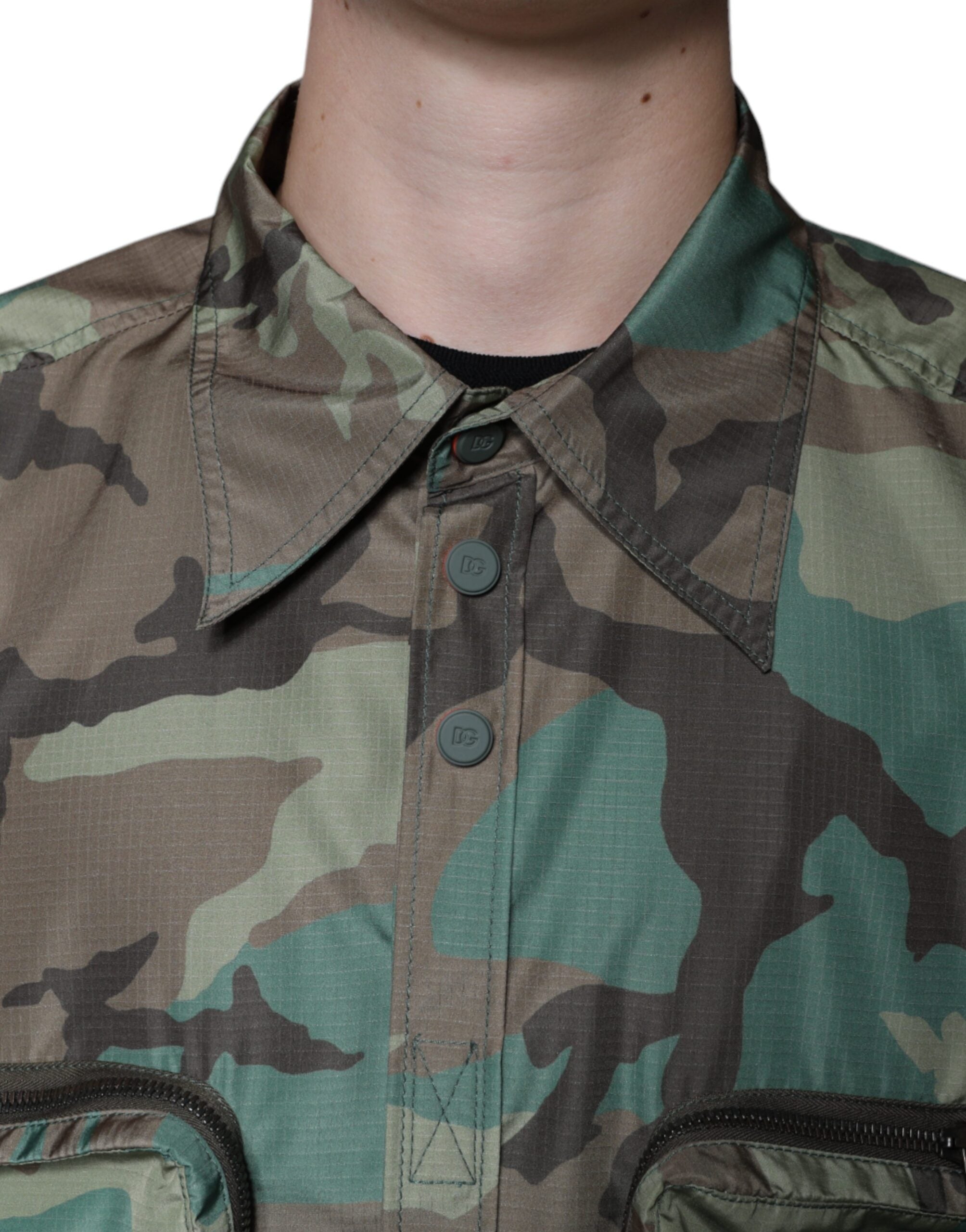 Dolce &amp; Gabbana Multicolor Camouflage Button Down Shirt