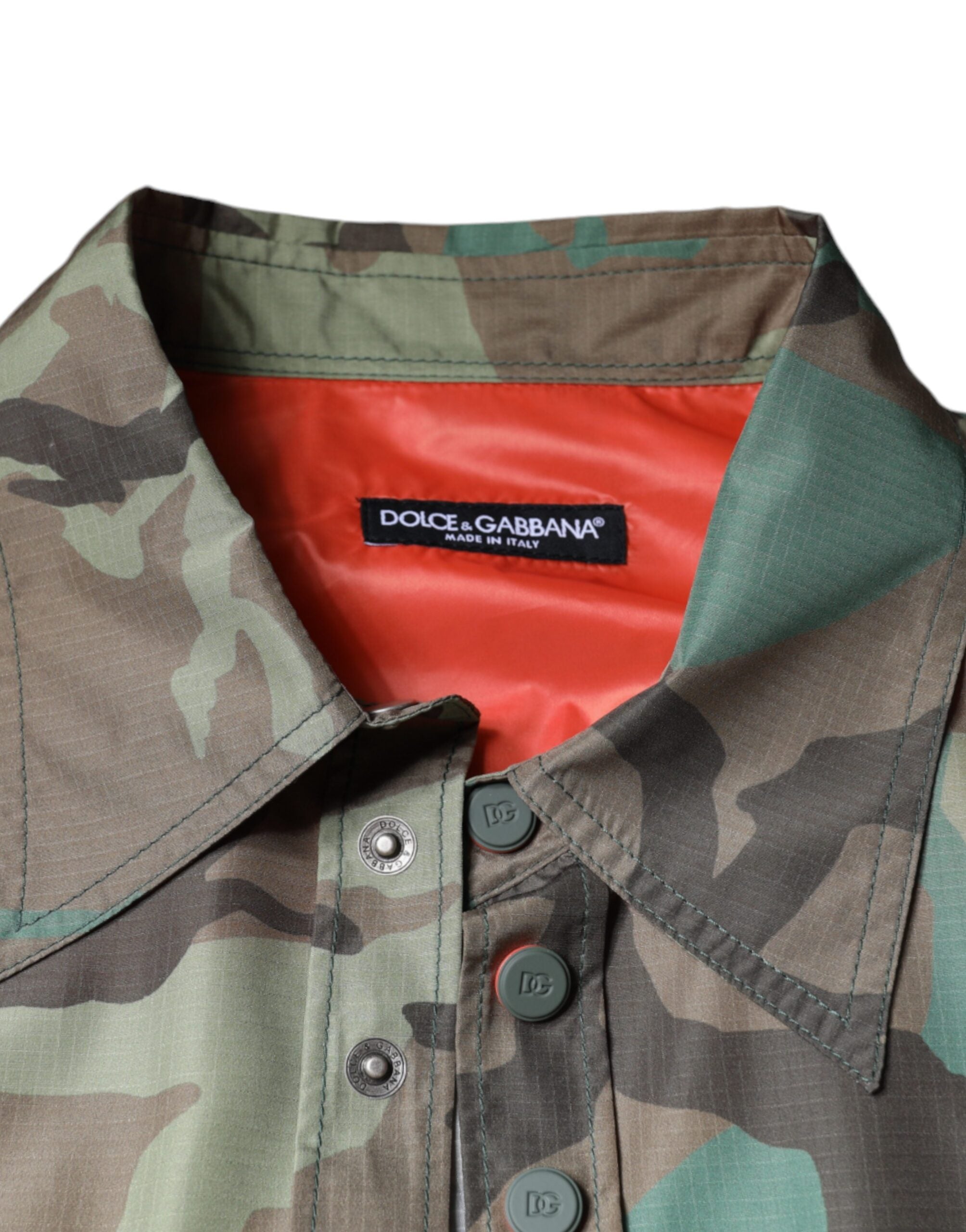 Dolce &amp; Gabbana Multicolor Camouflage Button Down Shirt
