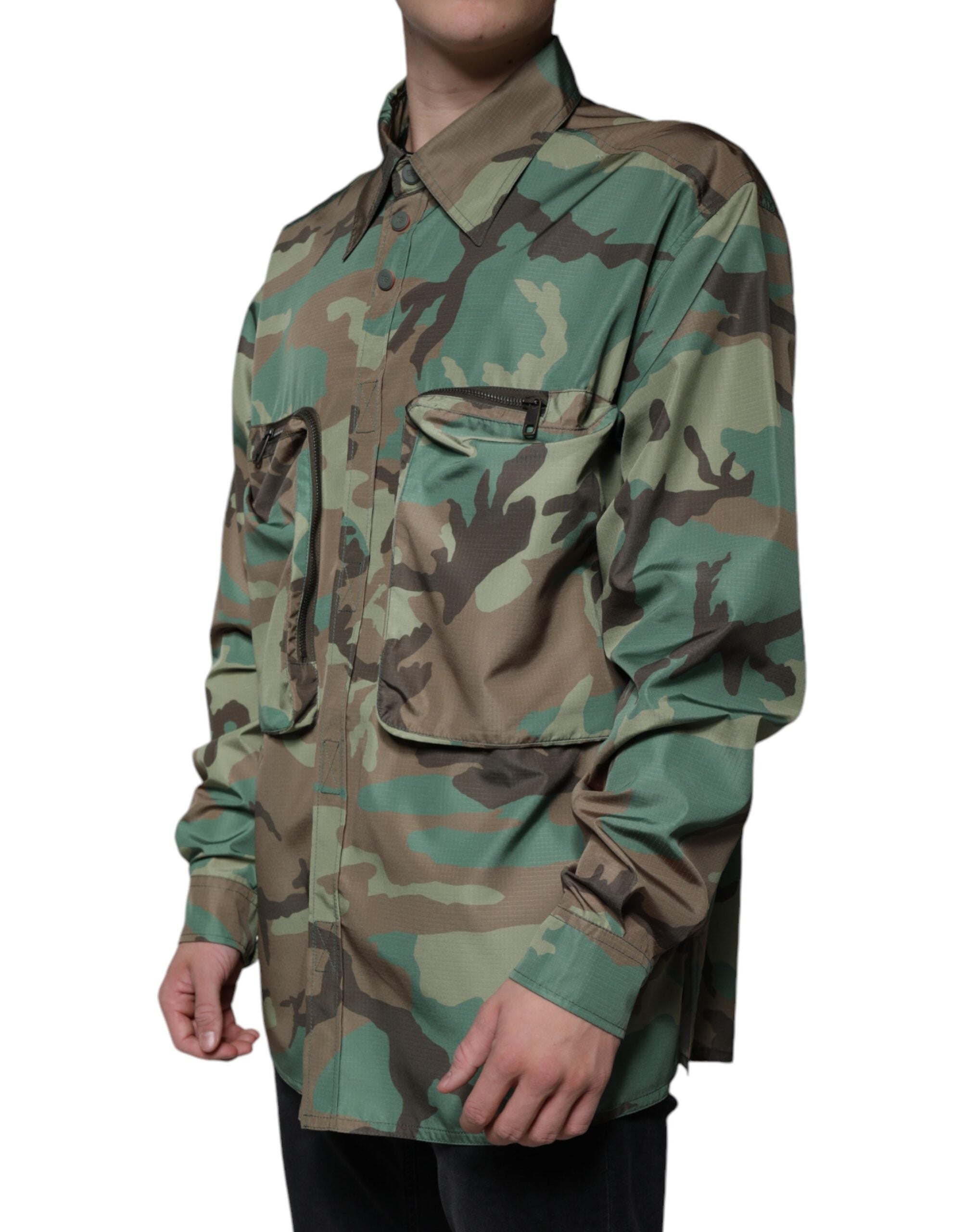 Dolce &amp; Gabbana Multicolor Camouflage Button Down Shirt