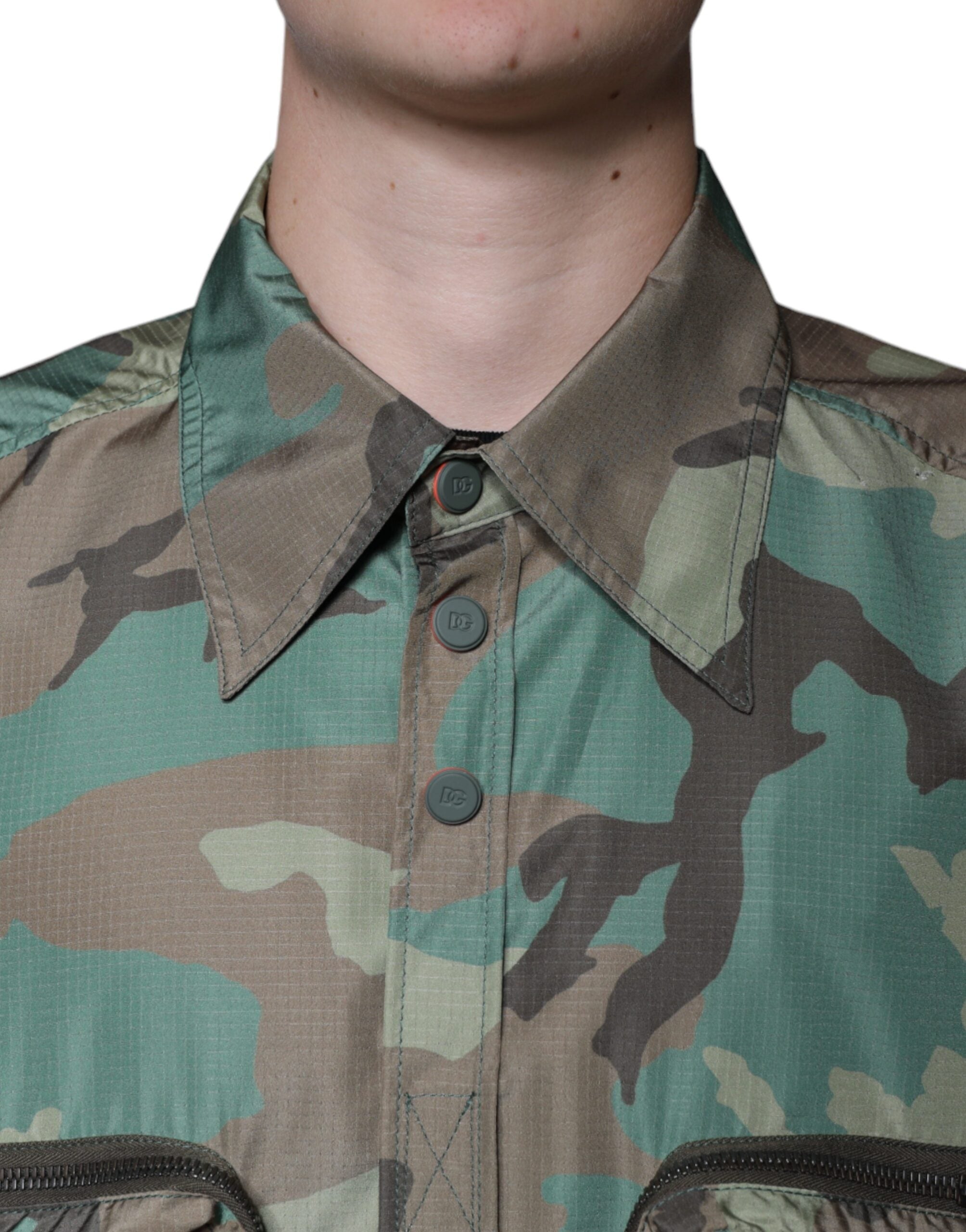 Dolce &amp; Gabbana Multicolor Camouflage Button Down Shirt