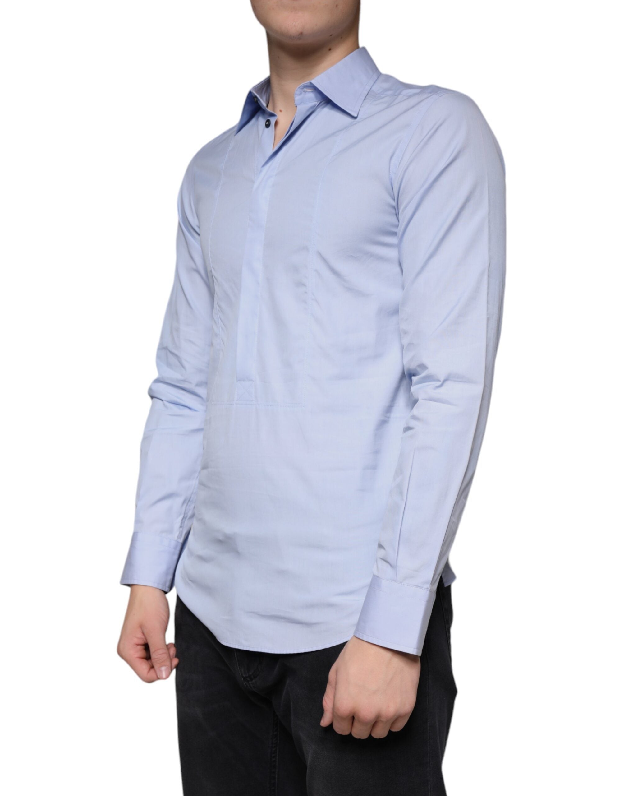 Dolce &amp; Gabbana Light Blue Cotton Men Dress Formal Shirt