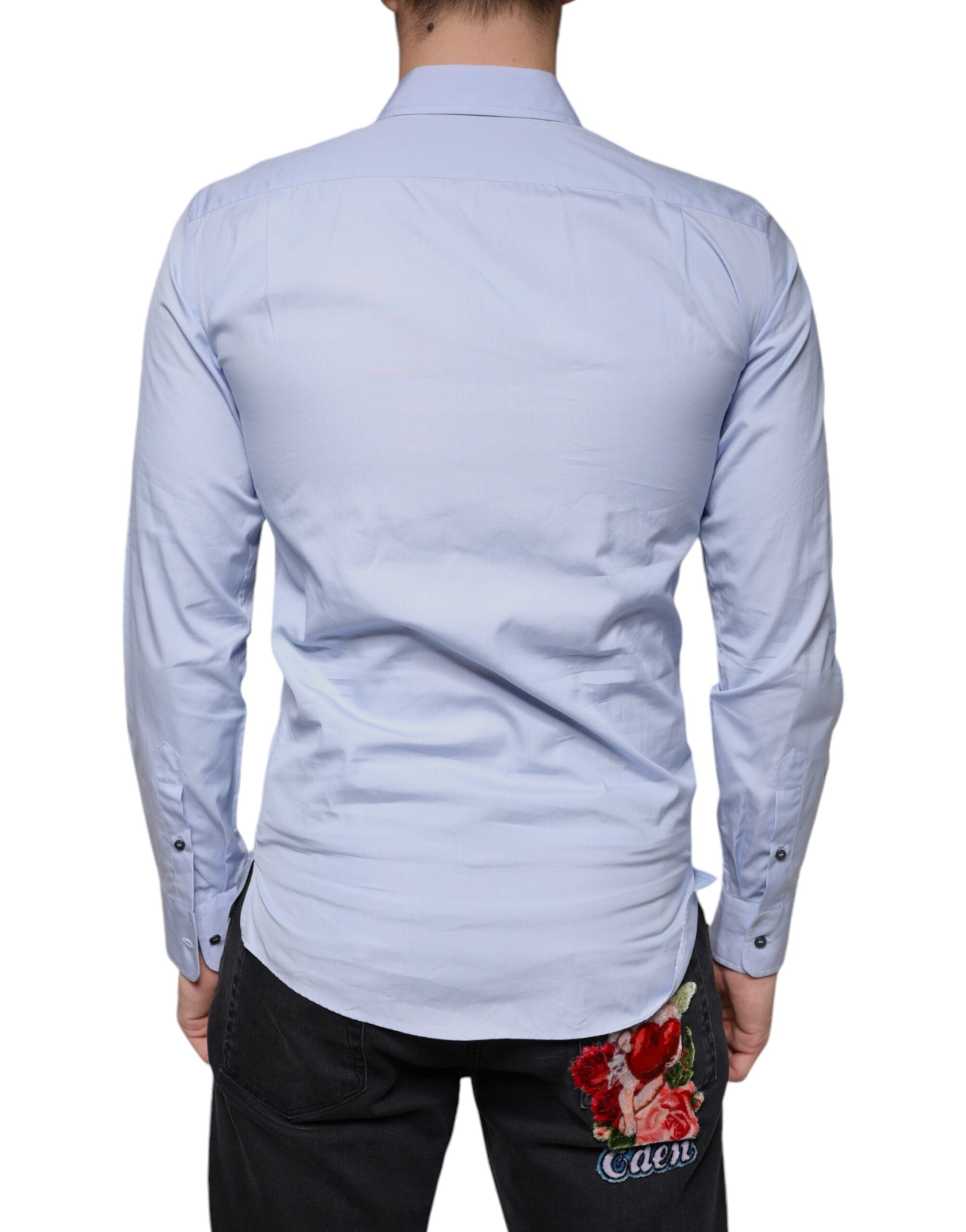 Dolce &amp; Gabbana Light Blue Cotton Men Dress Formal Shirt