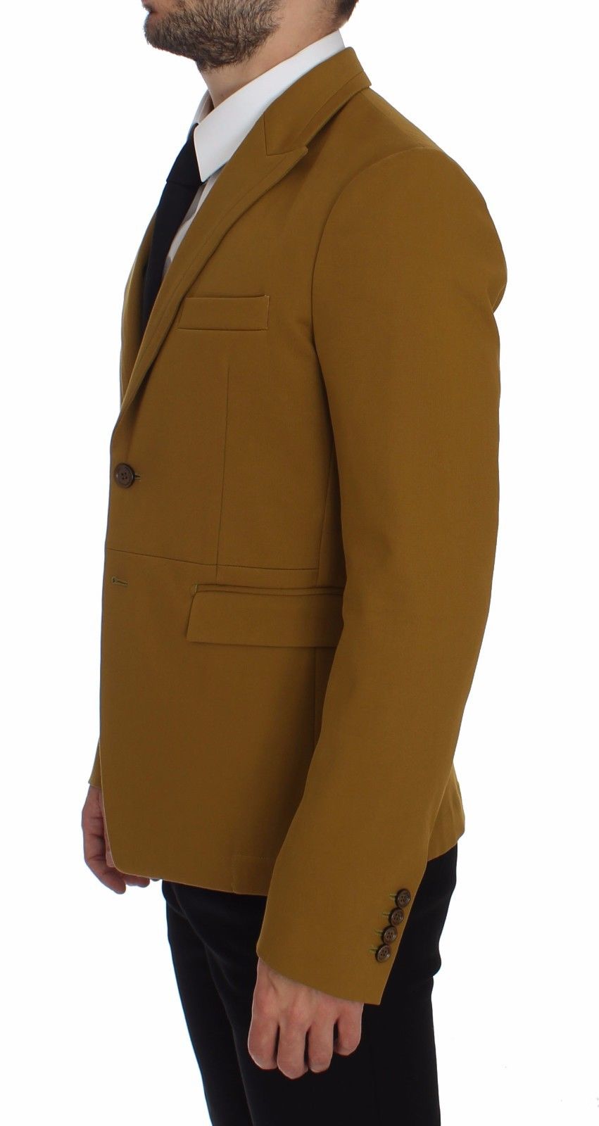 Dolce &amp; Gabbana Yellow Cotton Stretch Blazer