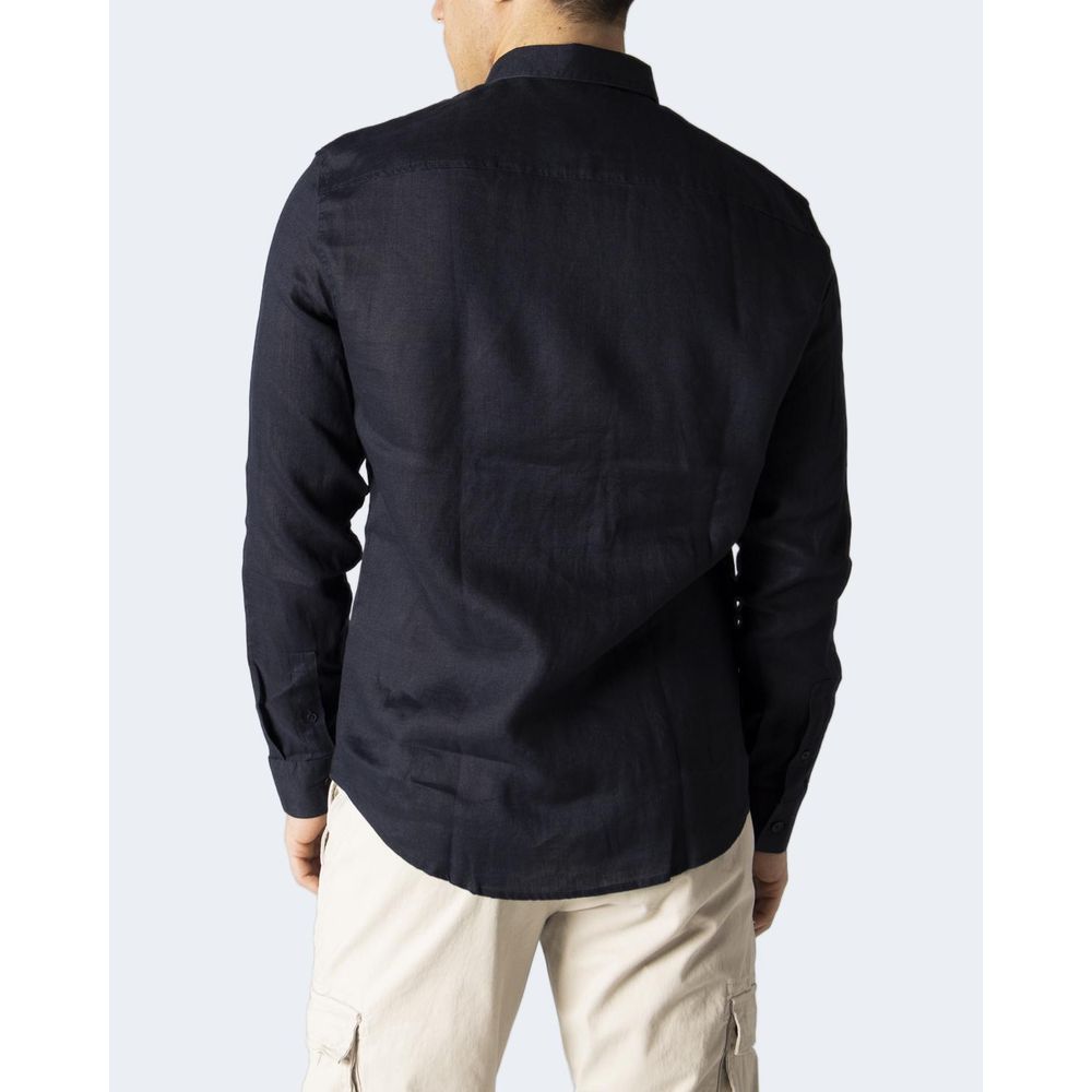 Armani Exchange blue linen shirt