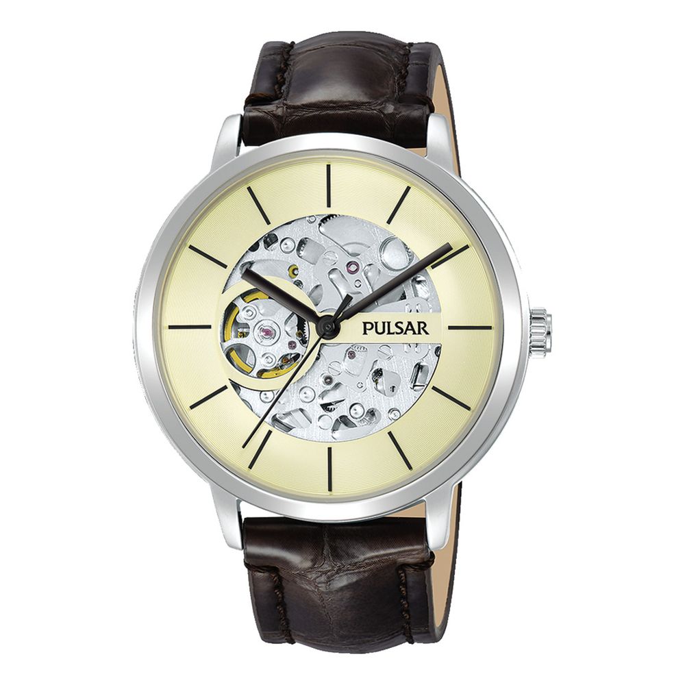 Pulsar brown leather watch