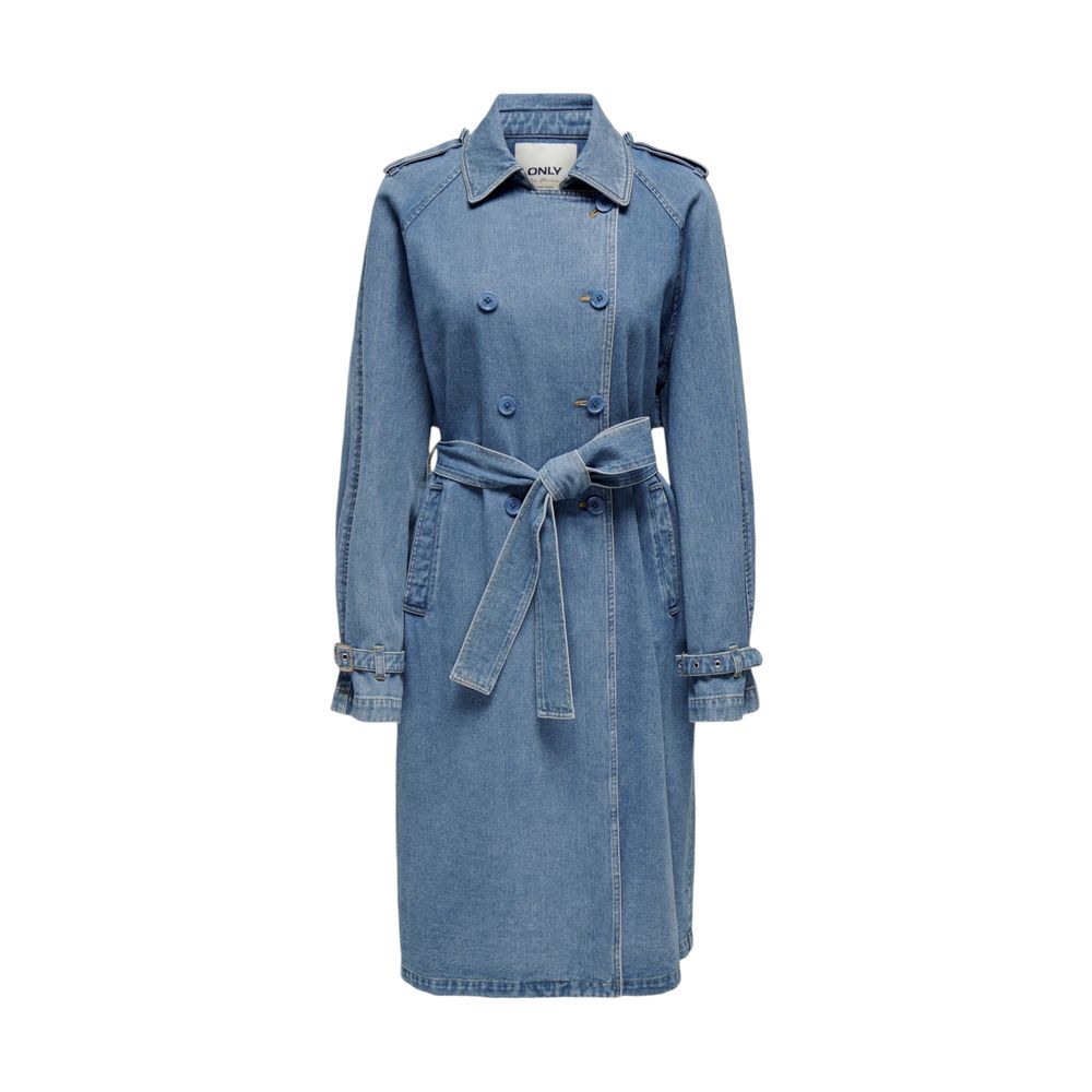Only Blauer Trenchcoat aus Baumwolle