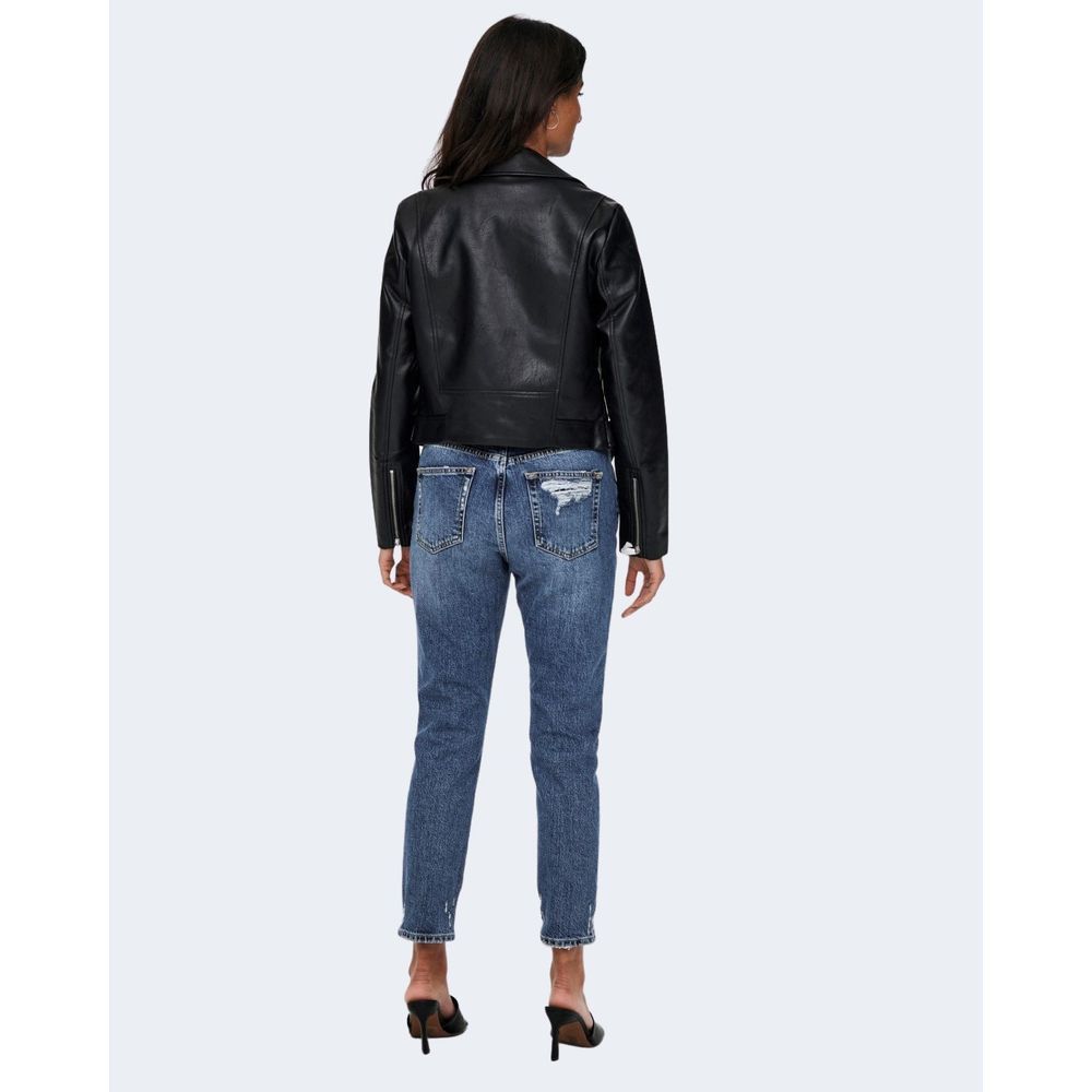 Sadece Siyah Polyester Ceketler ve Montlar