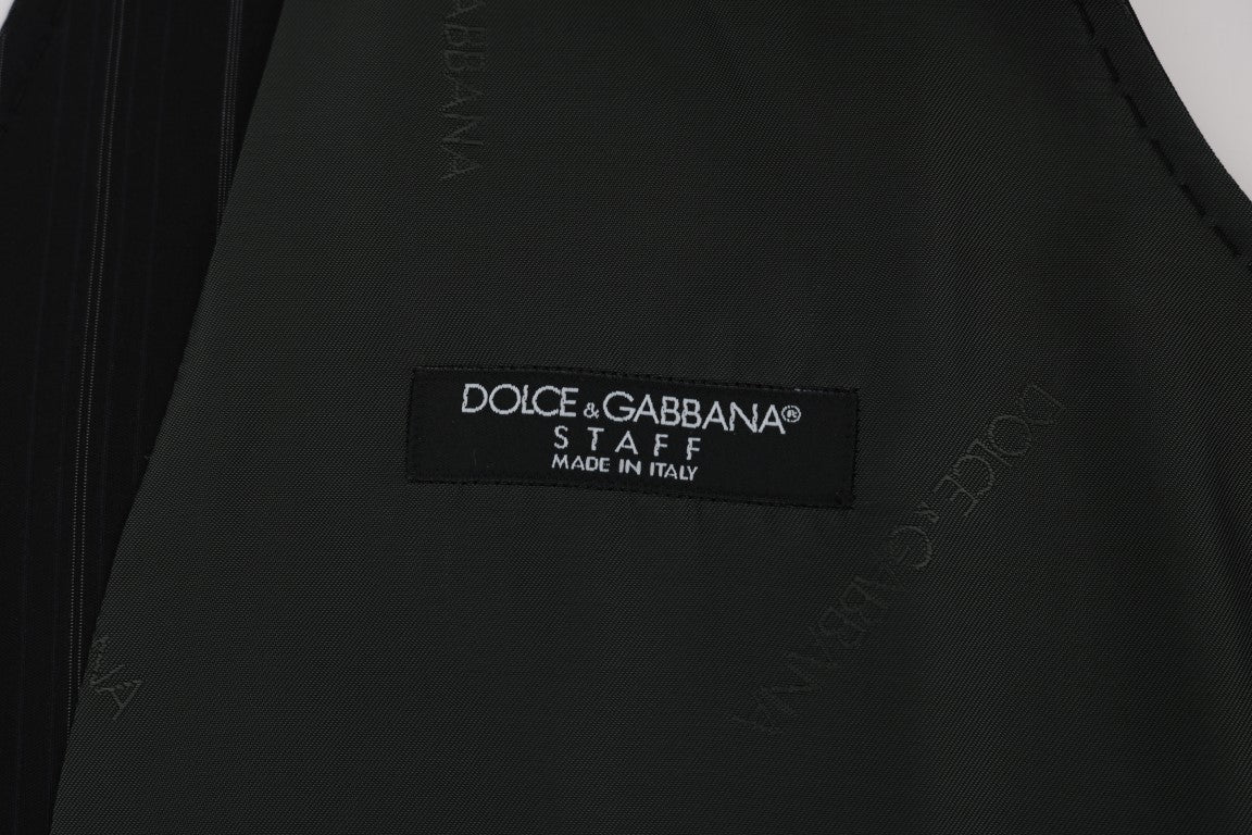 Dolce &amp; Gabbana Black STAFF cotton vest with stripes