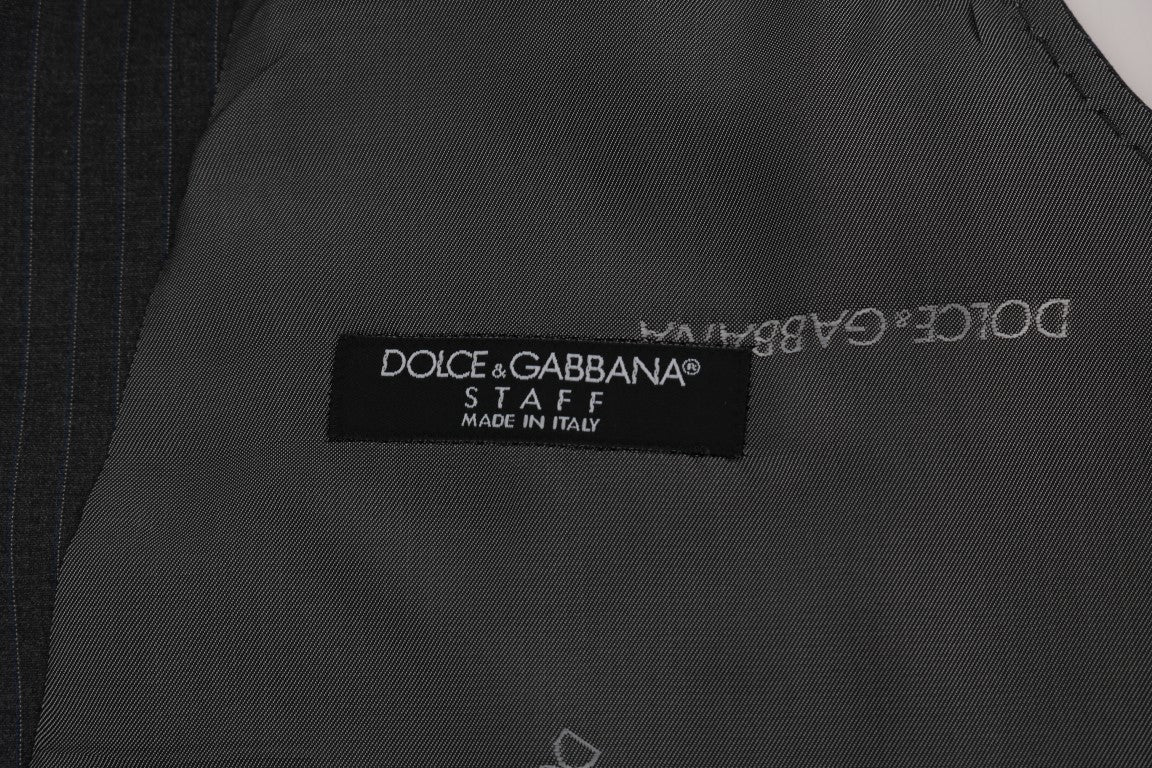 Dolce &amp; Gabbana Grey STAFF Cotton Vest with Stripes
