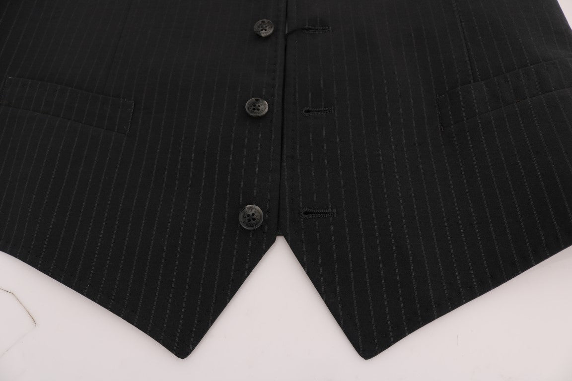 Dolce &amp; Gabbana Grey STAFF Cotton Vest with Stripes