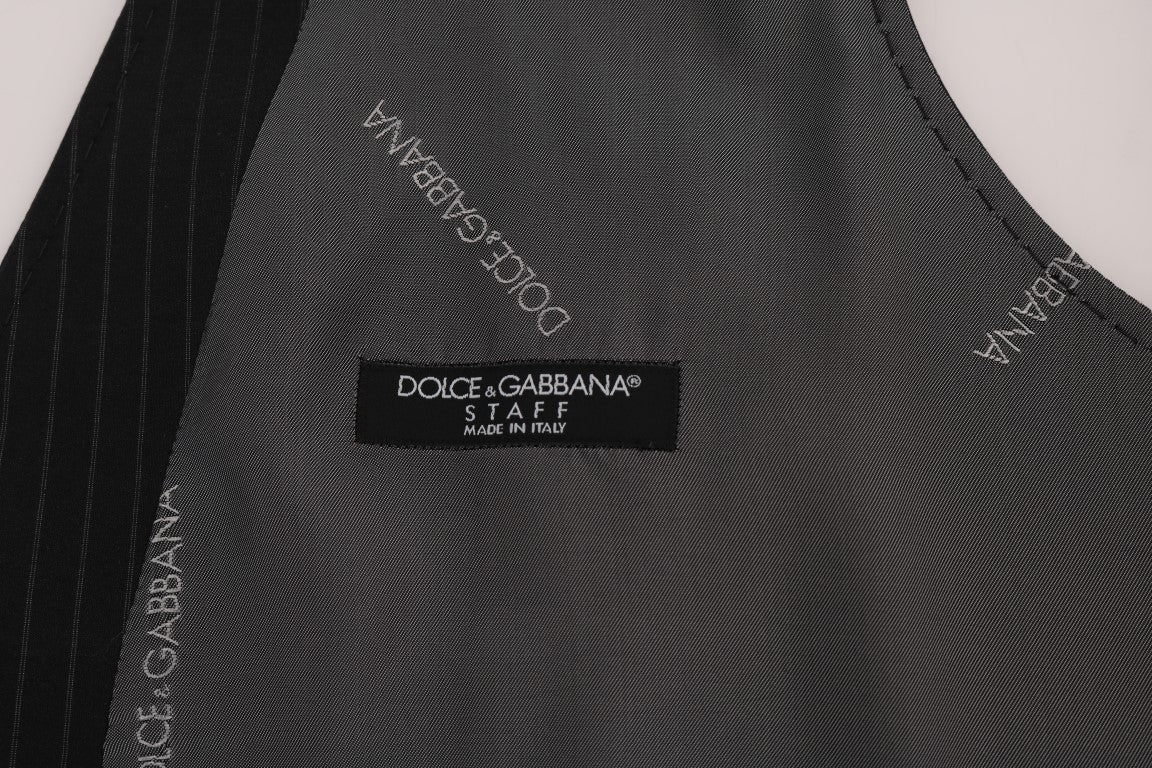 Dolce &amp; Gabbana Grey STAFF Cotton Vest with Stripes